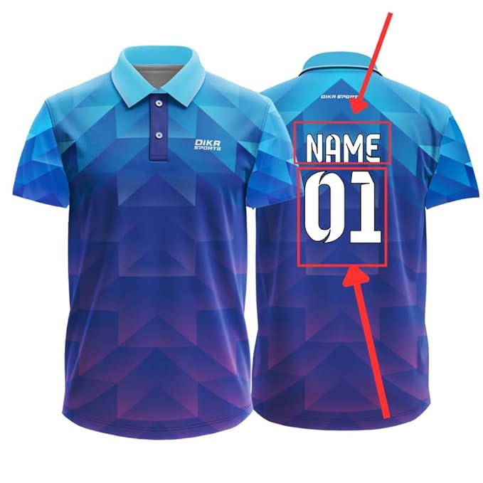 Name Number Printed Cricket jersey with collar cricket jersey for men