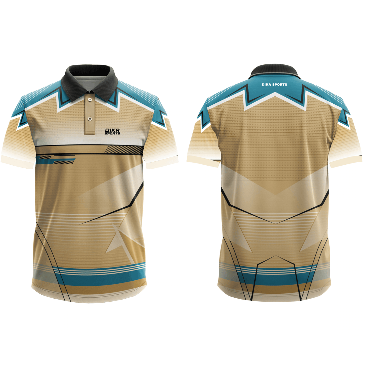 DIKA SPORTS Men's Cricket T-Shirt, Team Sports Jersey with Collar Neck and Breathable Quick Dry Fabric