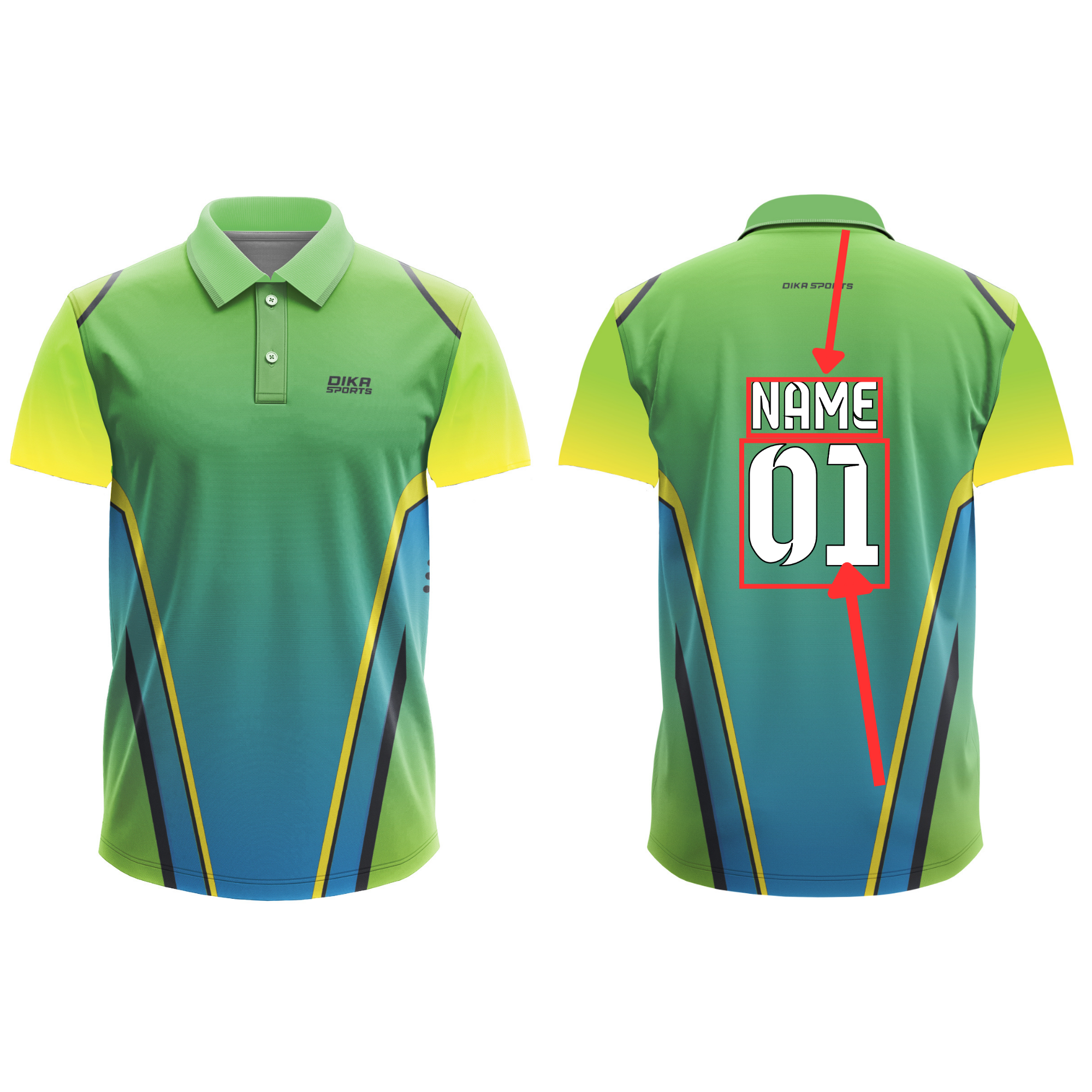 Breathable Cricket Jersey - Customizable with Name & Number