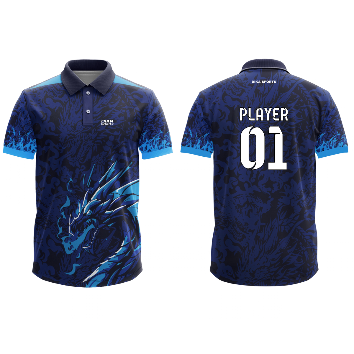 Dika Sports Cricket Jersey Replica Style | Custom Name Number Jersey | Personalized Cricket Team Jersey for Men & Fans