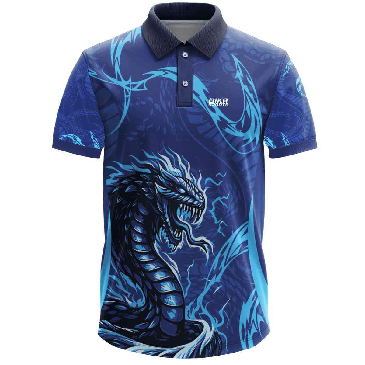 DIKA SPORTS Breathable Cricket T-Shirt for Men, Collar Neck Polyester Sports Jersey for Training Sessions & Cricket Matches