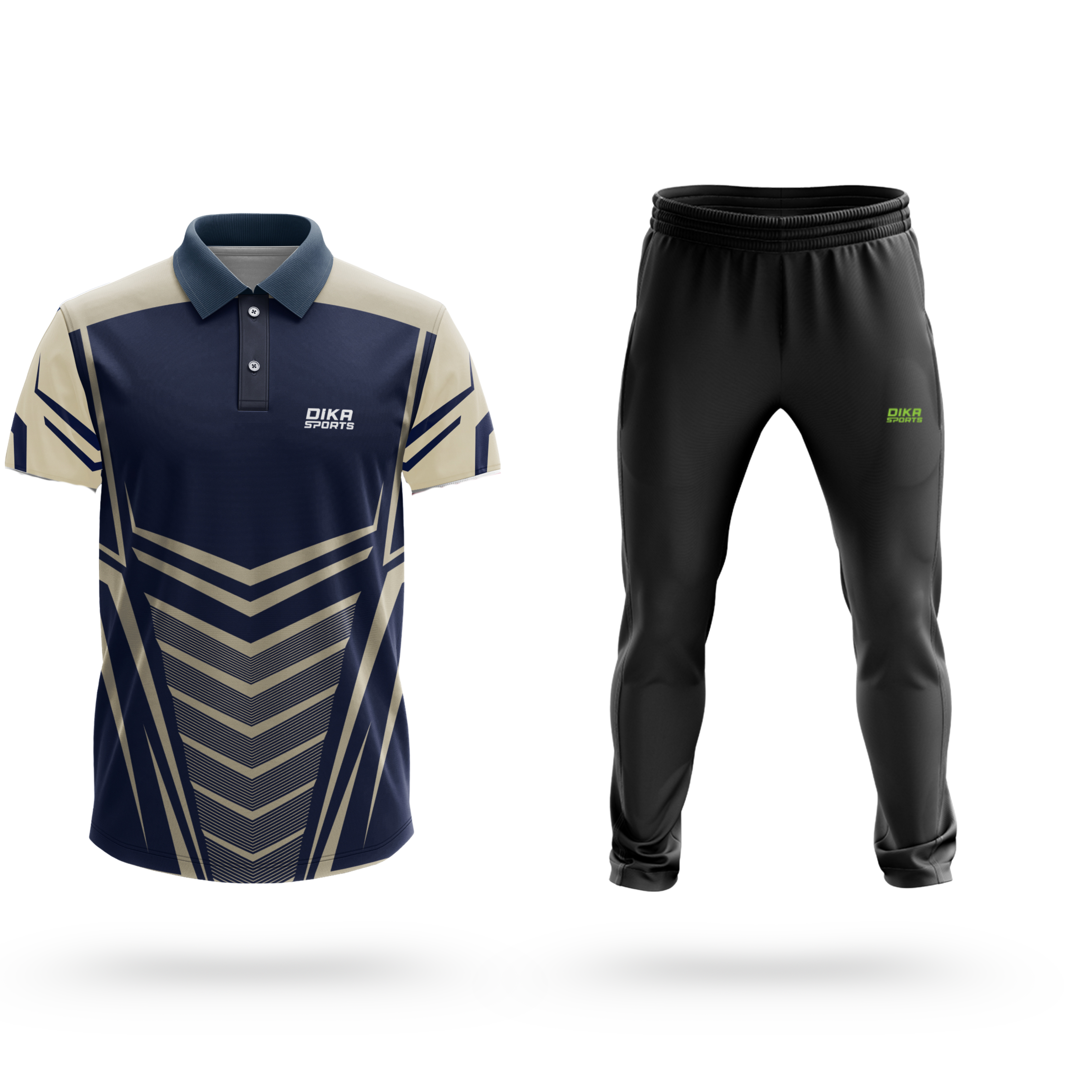 Dika Sports Personalized sportswear Cricket t-shirt team colors indian jersey 2024mala football pant - Pack of 2