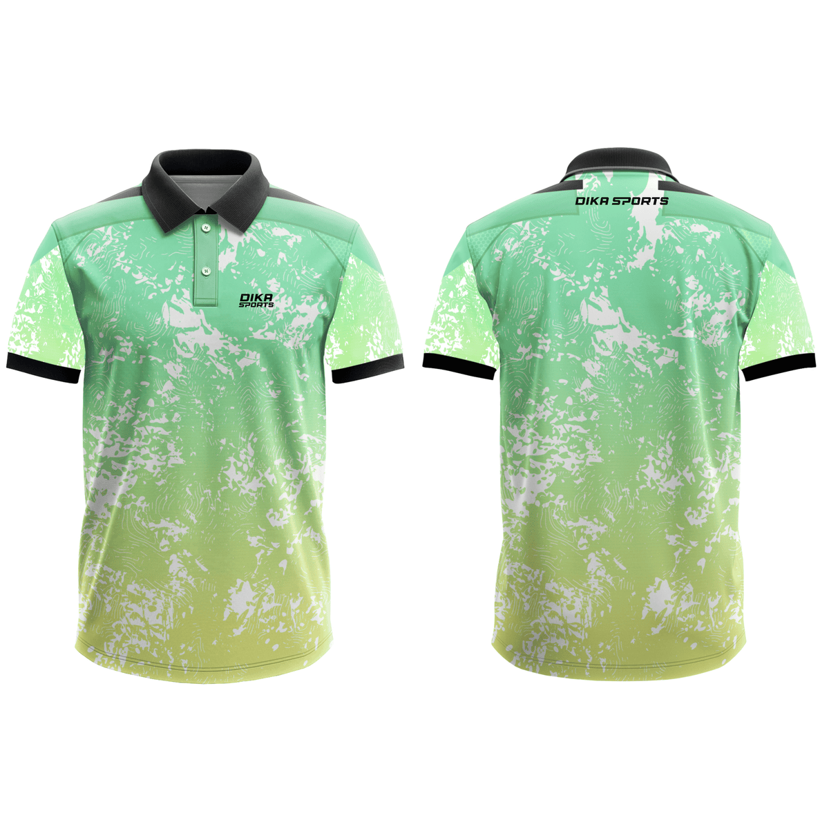 DIKA SPORTS Premium Printed Cricket Polo Jersey – Men's No Name Sports T-Shirt Attaractive Sportswear
