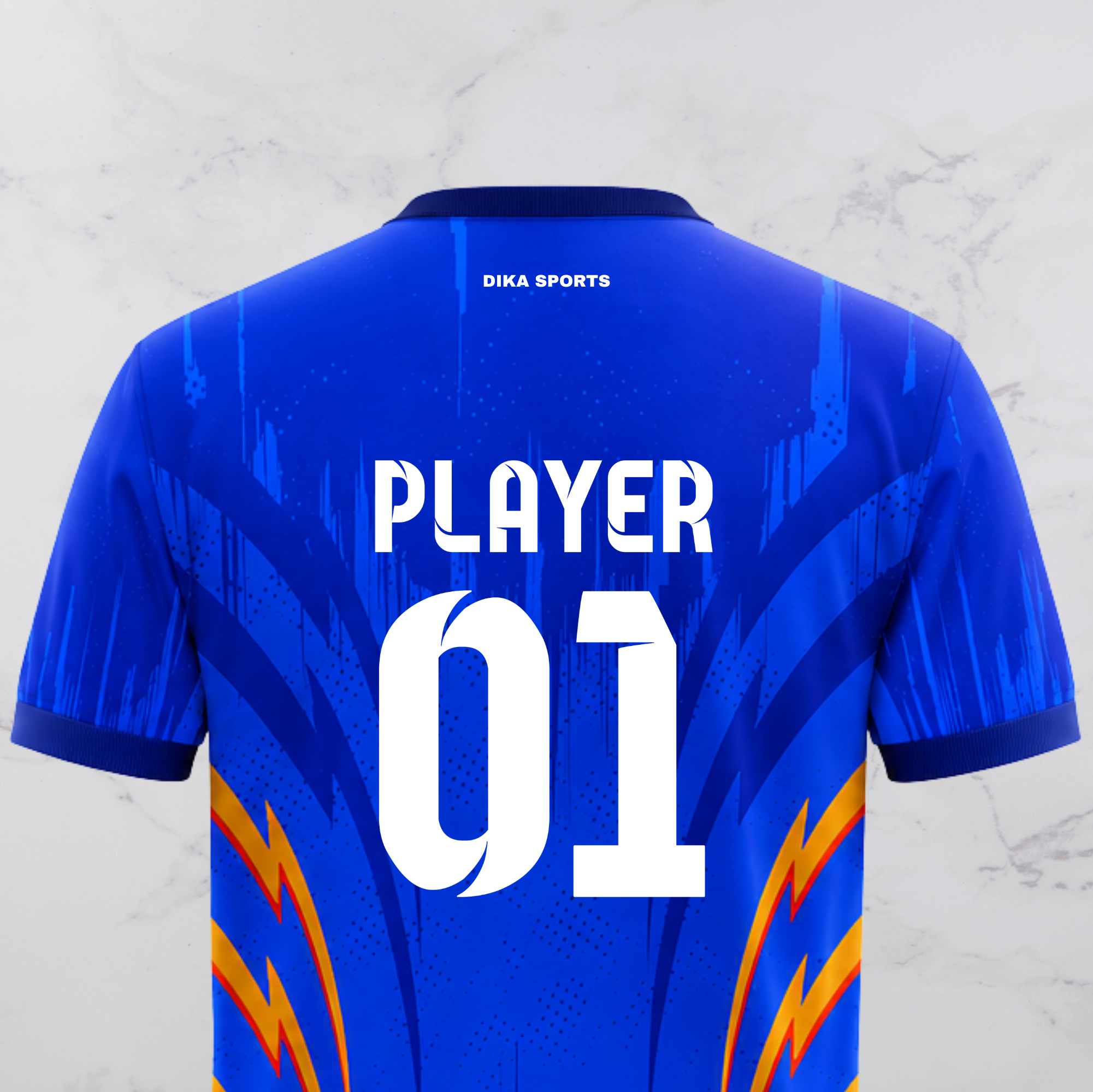 DIKA SPORTS Personalized Cricket Jersey with Name & Logo | Round Neck Custom Team Cricket T-Shirt | Breathable Quick-Dry Jersey