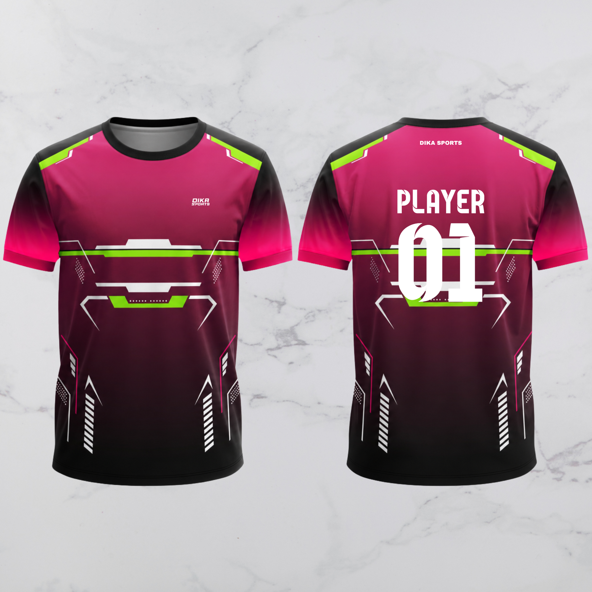 DIKA SPORTS Custom Cricket Jersey Round Neck | Cricket T-Shirt with Name | Breathable Team Jersey | Personalized Sports Wear