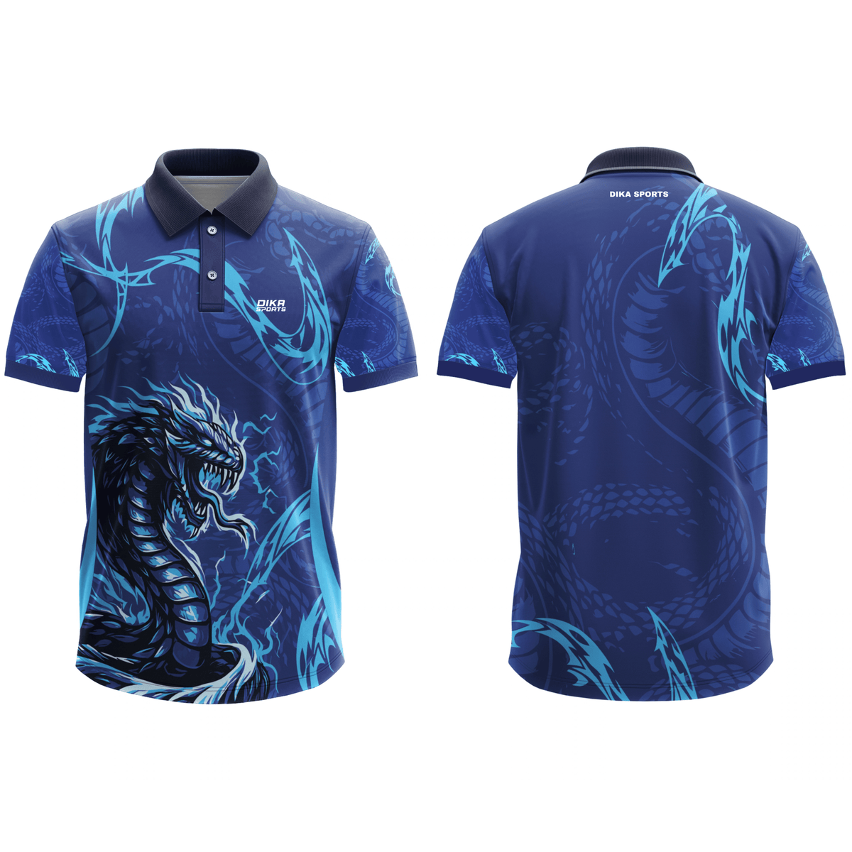 DIKA SPORTS Breathable Cricket T-Shirt for Men, Collar Neck Polyester Sports Jersey for Training Sessions & Cricket Matches