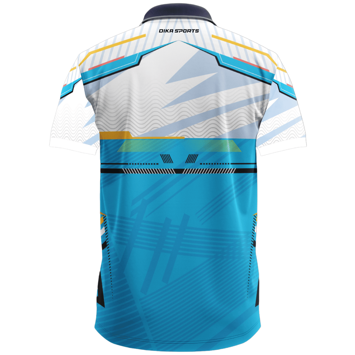 DIKA SPORTS Men's Cricket Jersey with Collar, Stretchable Sports T-Shirt for Cricket Fans and Players