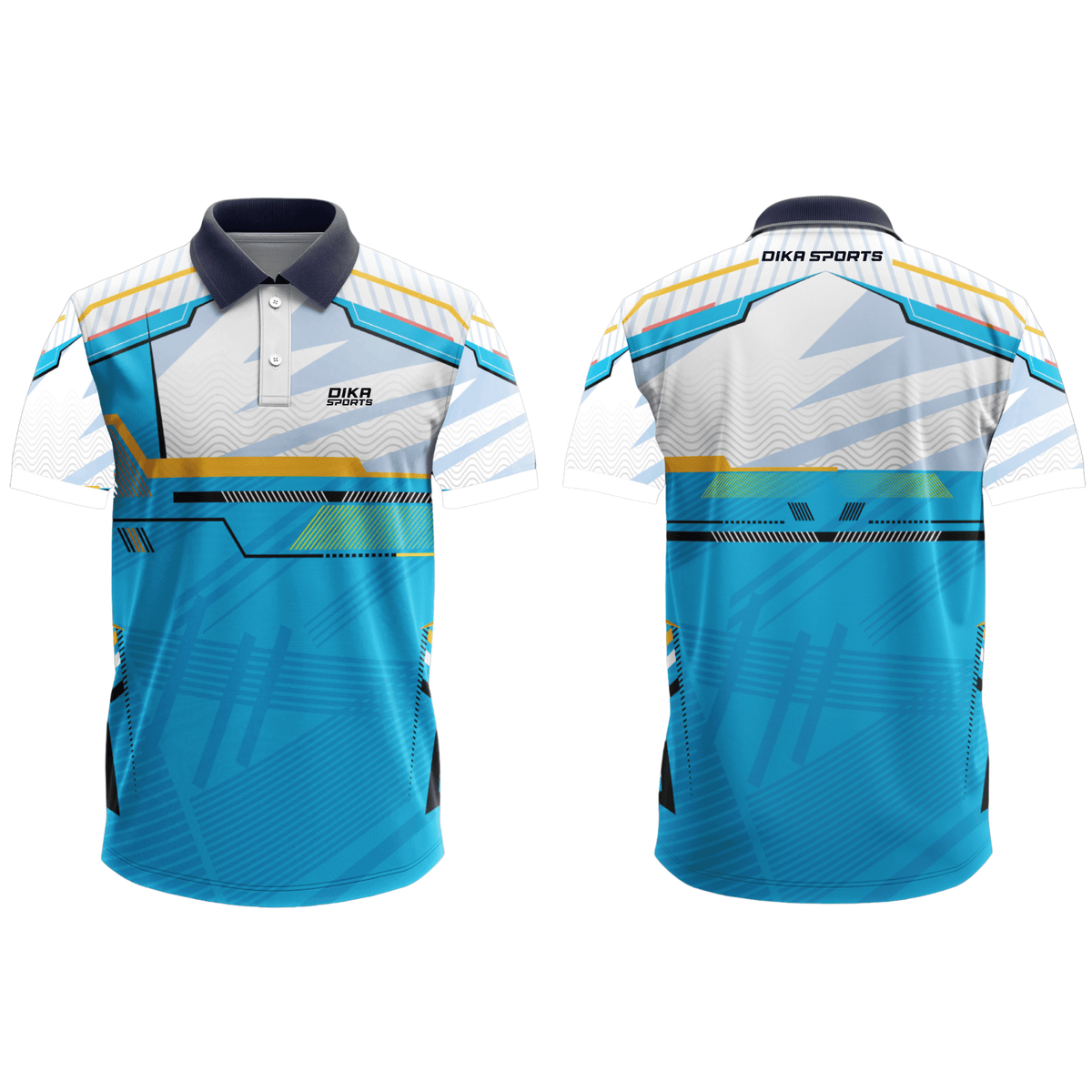 DIKA SPORTS Men's Cricket Jersey with Collar, Stretchable Sports T-Shirt for Cricket Fans and Players