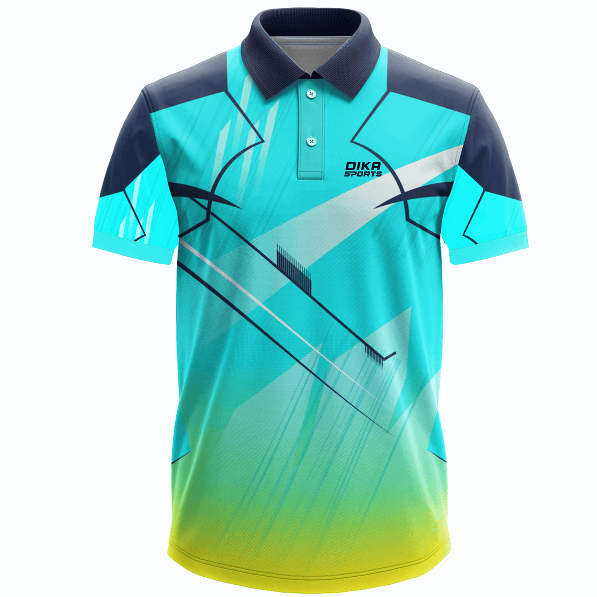DIKA SPORTS Men's Cricket Bright T-Shirt with Polo Collar, Lightweight Sports Jersey for Casual and Athletic Wear