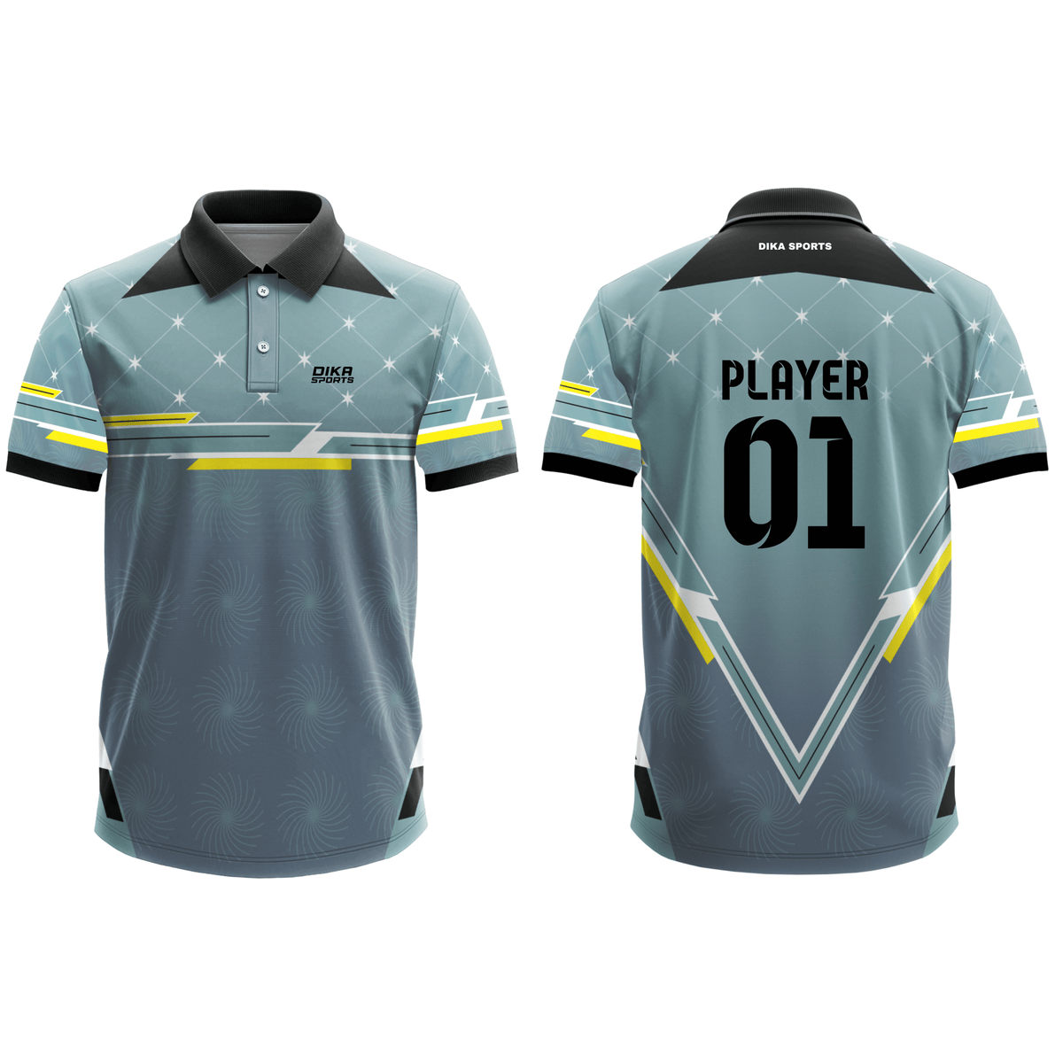 Custom Cricket Team Uniform Collar Neck T-Shirt for Clubs Academies and Tournament Players by DIKA SPORTS Premium Cricket Sports Jersey