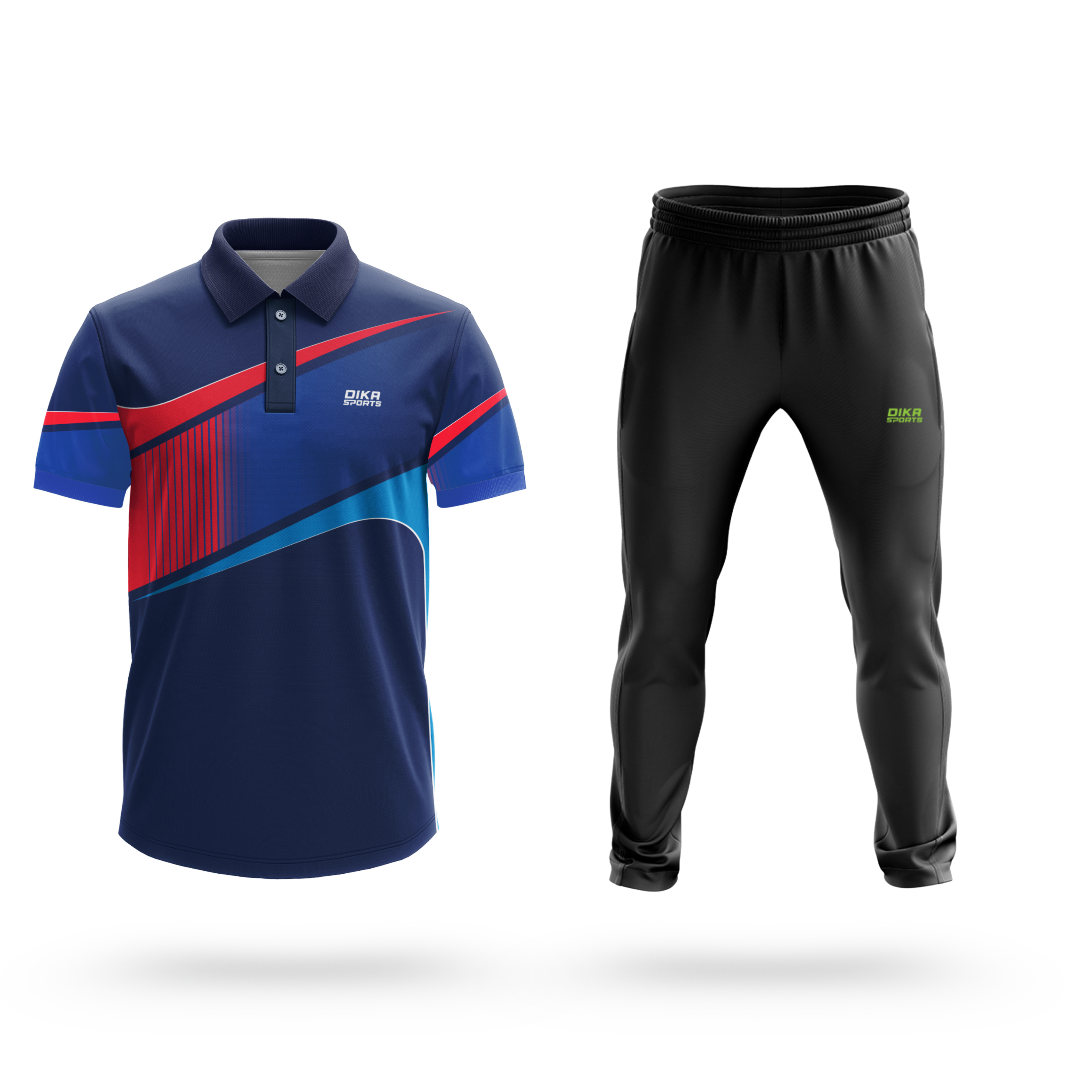 Dika Sports Customized jersey online Cricket t-shirt for adults cricket jersey for boys of 12-14sportswear men polyester trackpant - Pack of 2