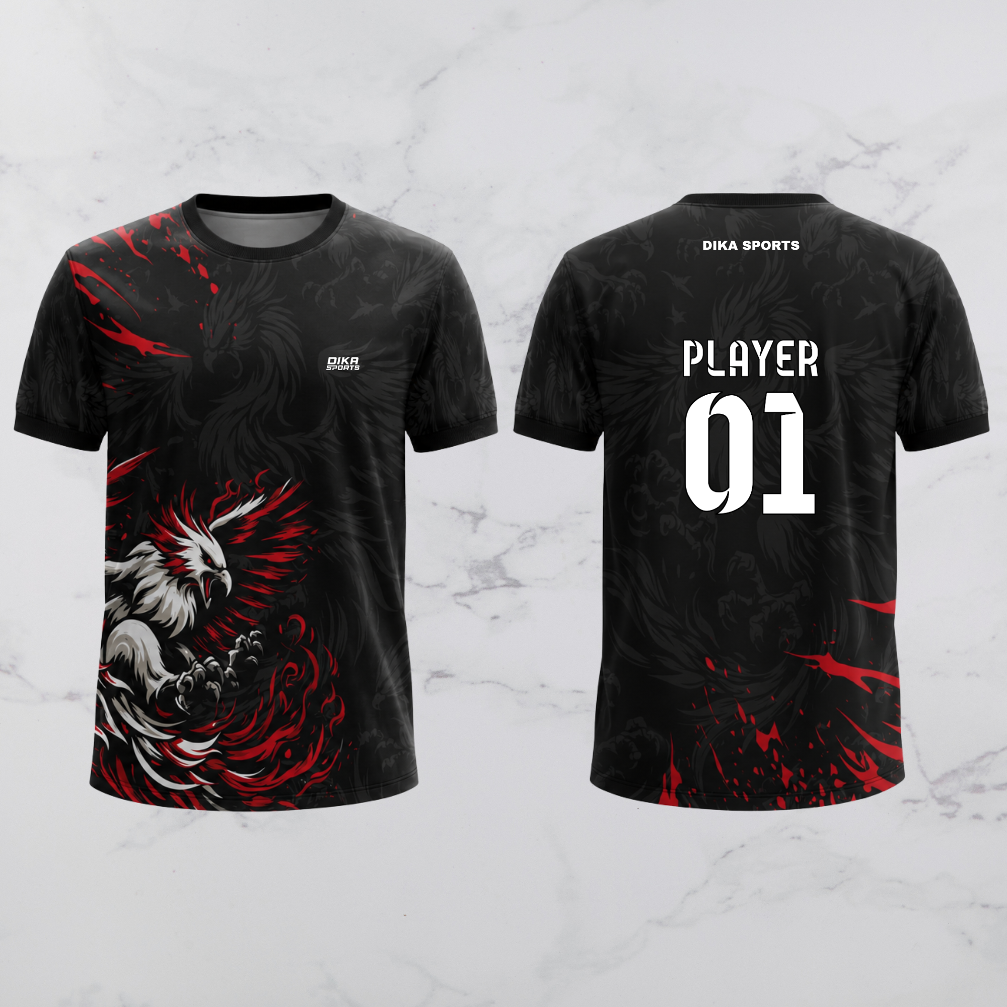 DIKA SPORTS Personalized Cricket T-Shirt | Stylish Custom Cricket T-Shirt | Men's & Women's Cricket Jersey
