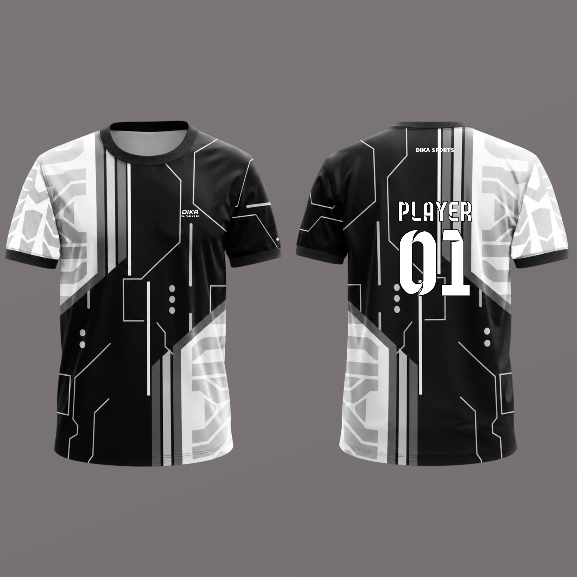 Dika Sports Cricket T-Shirt Online | Custom Round Neck Cricket Dress with Name Printing