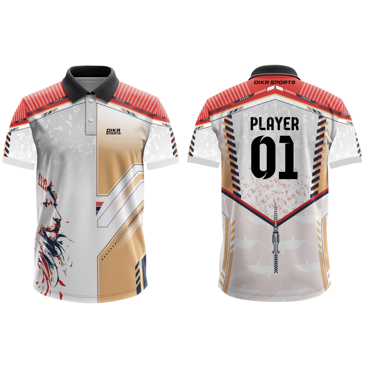 DIKA SPORTS Bulk Cricket Jerseys – Custom Polo Collar Uniforms for Teams