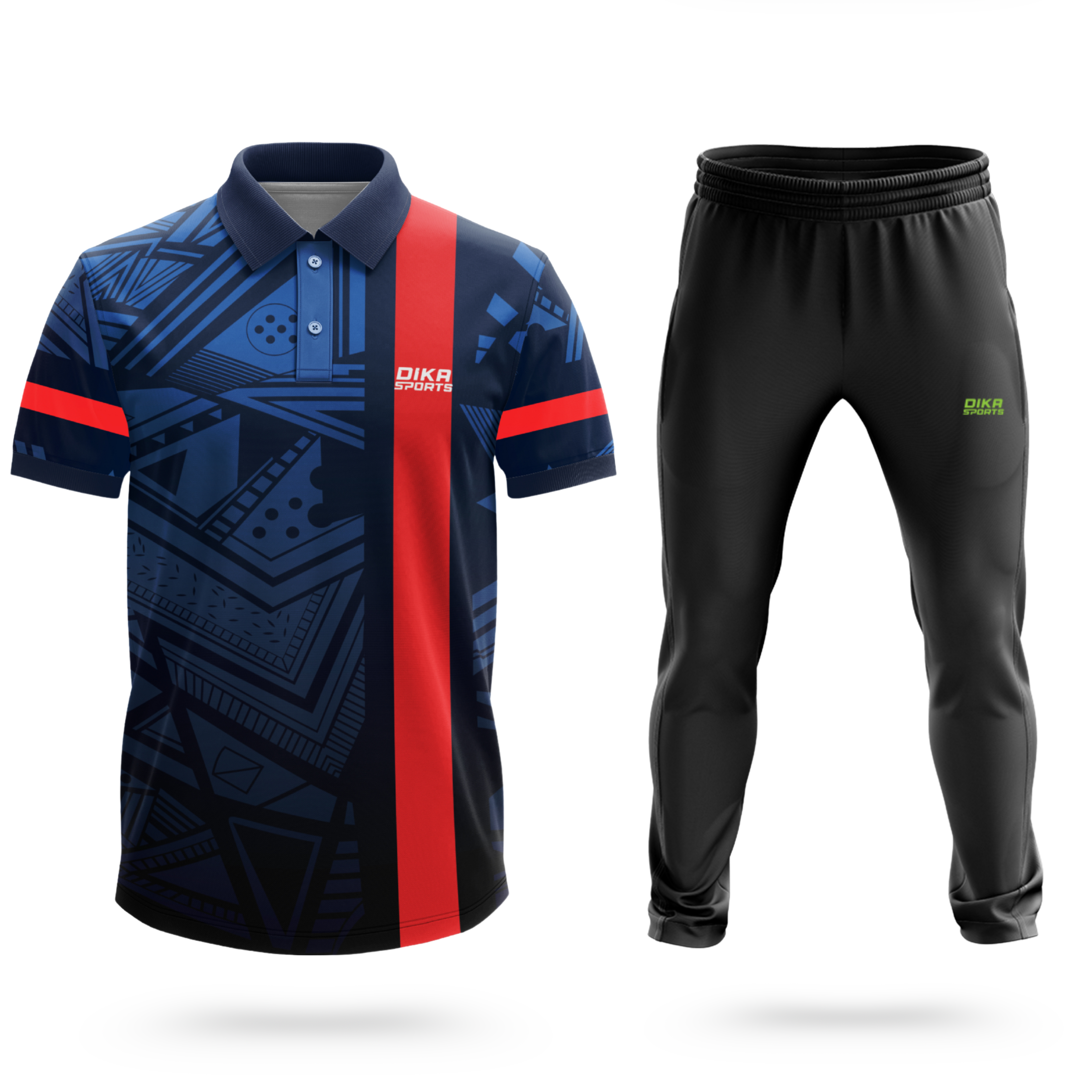 Dika Sports Customized jersey online Cricket t-shirt for adults cricket jersey for boys of 12-14sportswear men polyester trackpant - Pack of 2