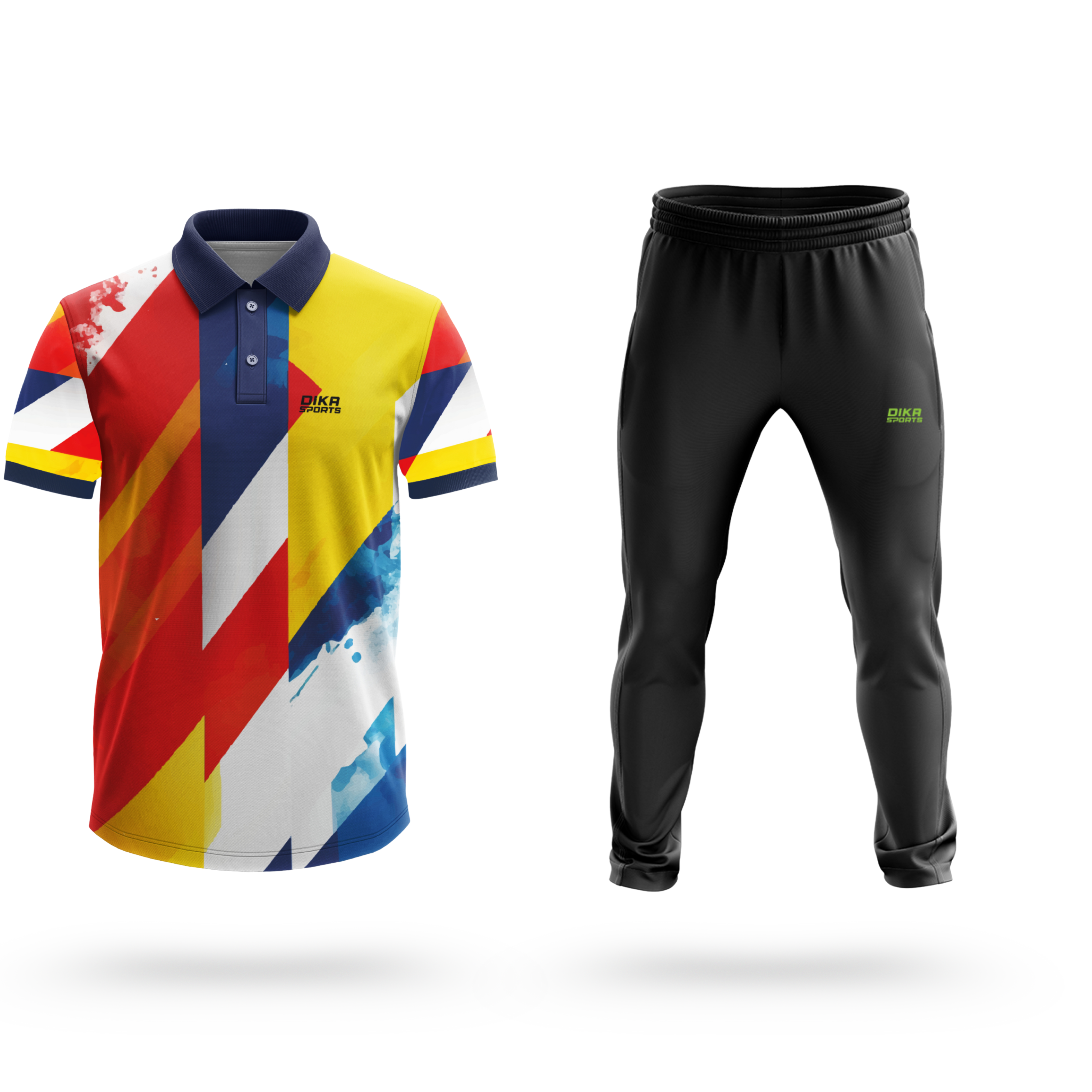 Dika Sports Custom replica jersey Cricket t-shirt set t shirt sports for men yonex t shirts sports track pant - Pack of 2