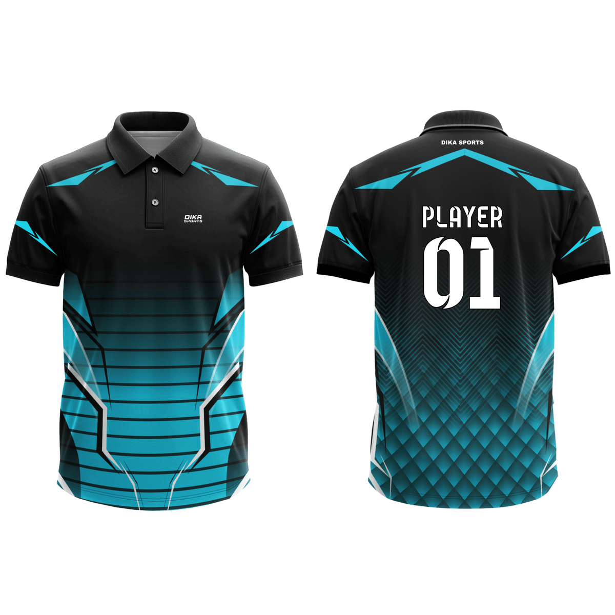 DIKA SPORTS Quick Dry Custom Cricket Jersey with Collar for Training, Tournaments and Team Matches