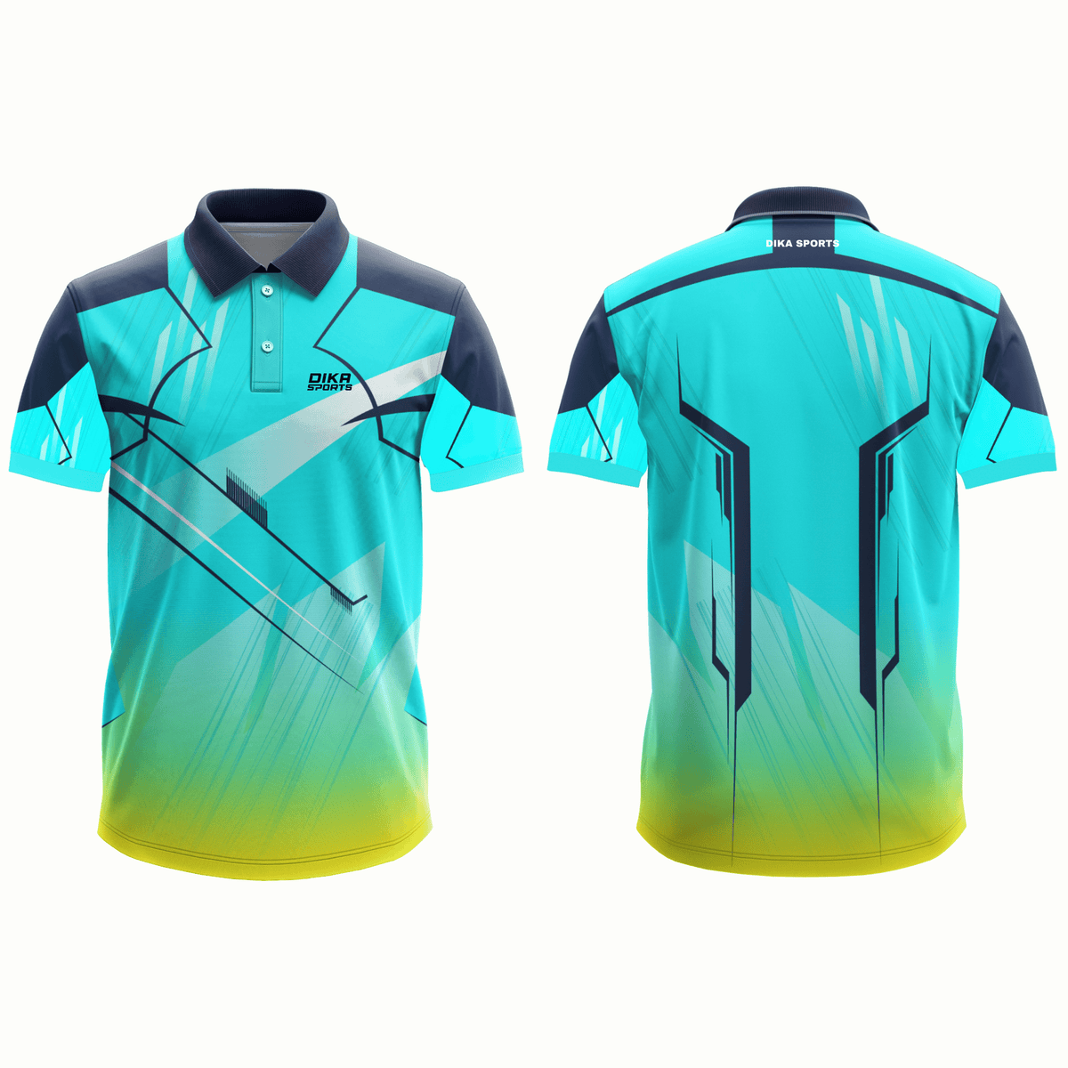 DIKA SPORTS Men's Cricket Bright T-Shirt with Polo Collar, Lightweight Sports Jersey for Casual and Athletic Wear