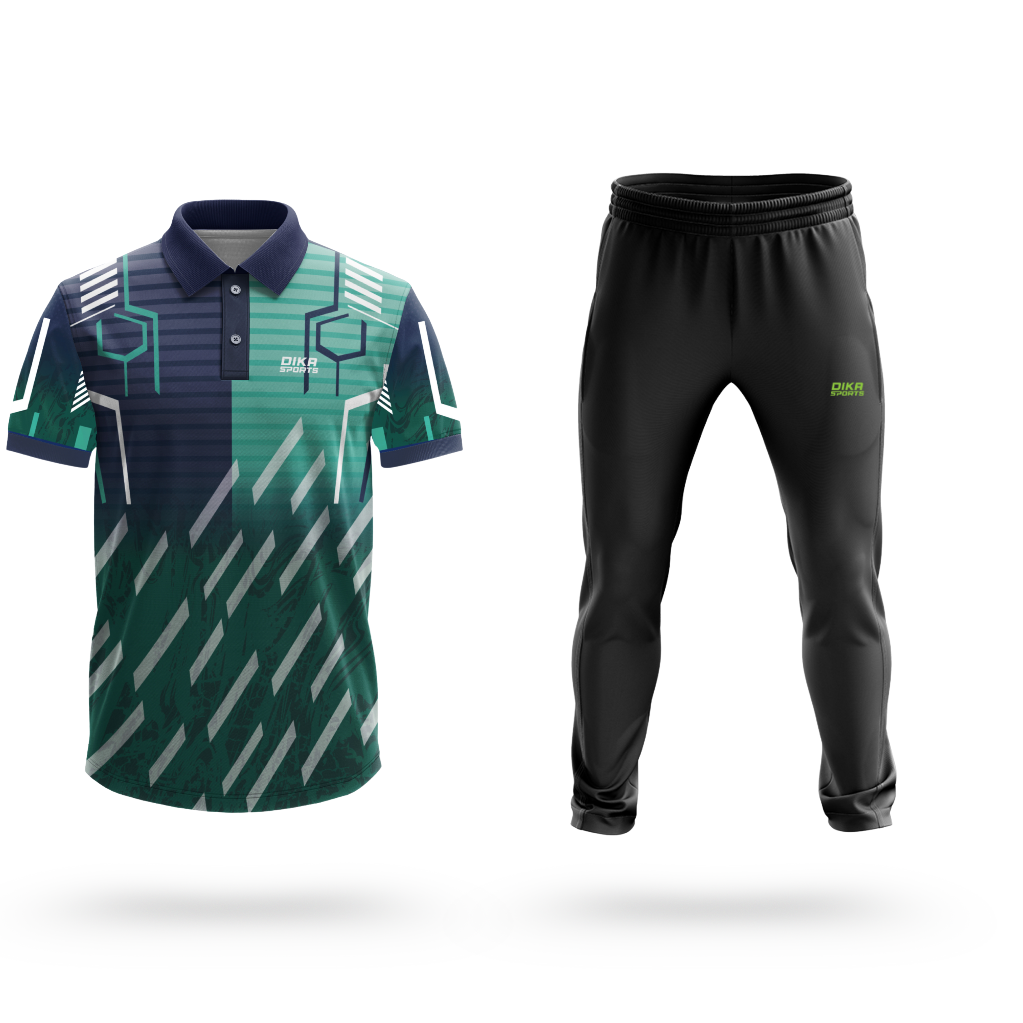 Dika Sports Custom team jersey Cricket t-shirt combo jersey cricket mala trackpant for men - Pack of 2