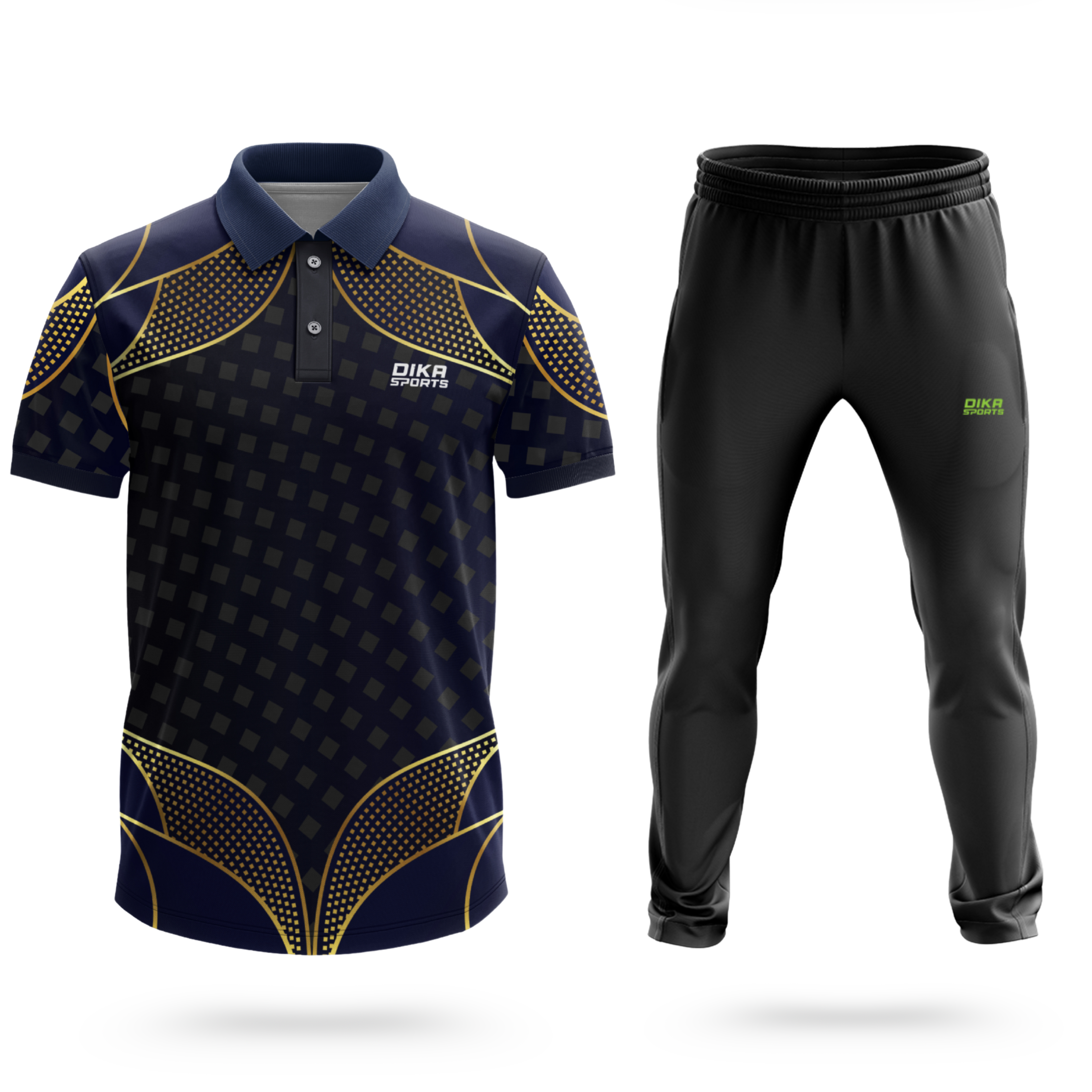 Dika Sports Customized jersey online Cricket t-shirt short sleeve cricket jersey custom t shirt quick dry pant - Pack of 2