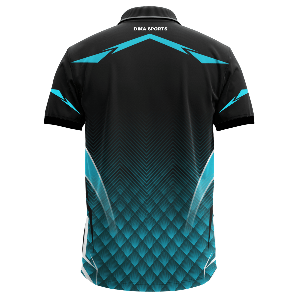 DIKA SPORTS Lightweight Collar Neck Blue & Black Cricket T-Shirt for Men – Everyday Training and Sports Performance Wear