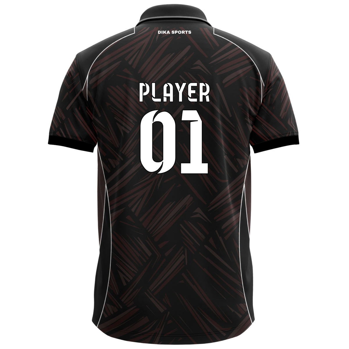 Dika Sports Men's Cricket Jersey with Name and Number | Collar Neck Cricket T-Shirt | Custom Cricket Jersey | Quick-Dry Sports Wear