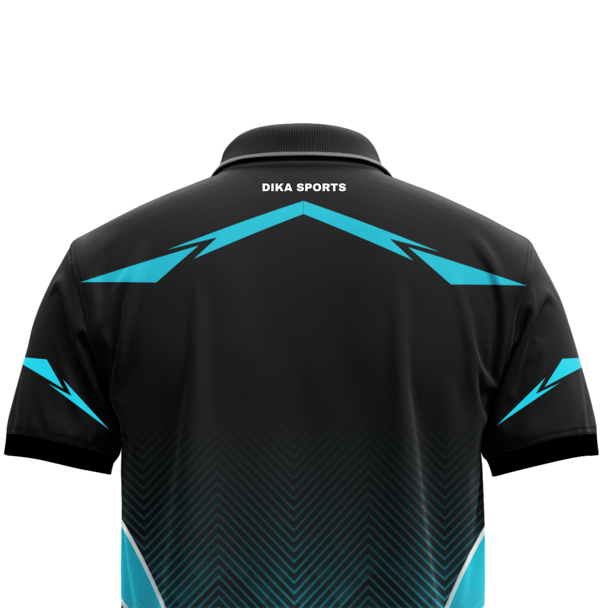 DIKA SPORTS Lightweight Collar Neck Blue & Black Cricket T-Shirt for Men – Everyday Training and Sports Performance Wear