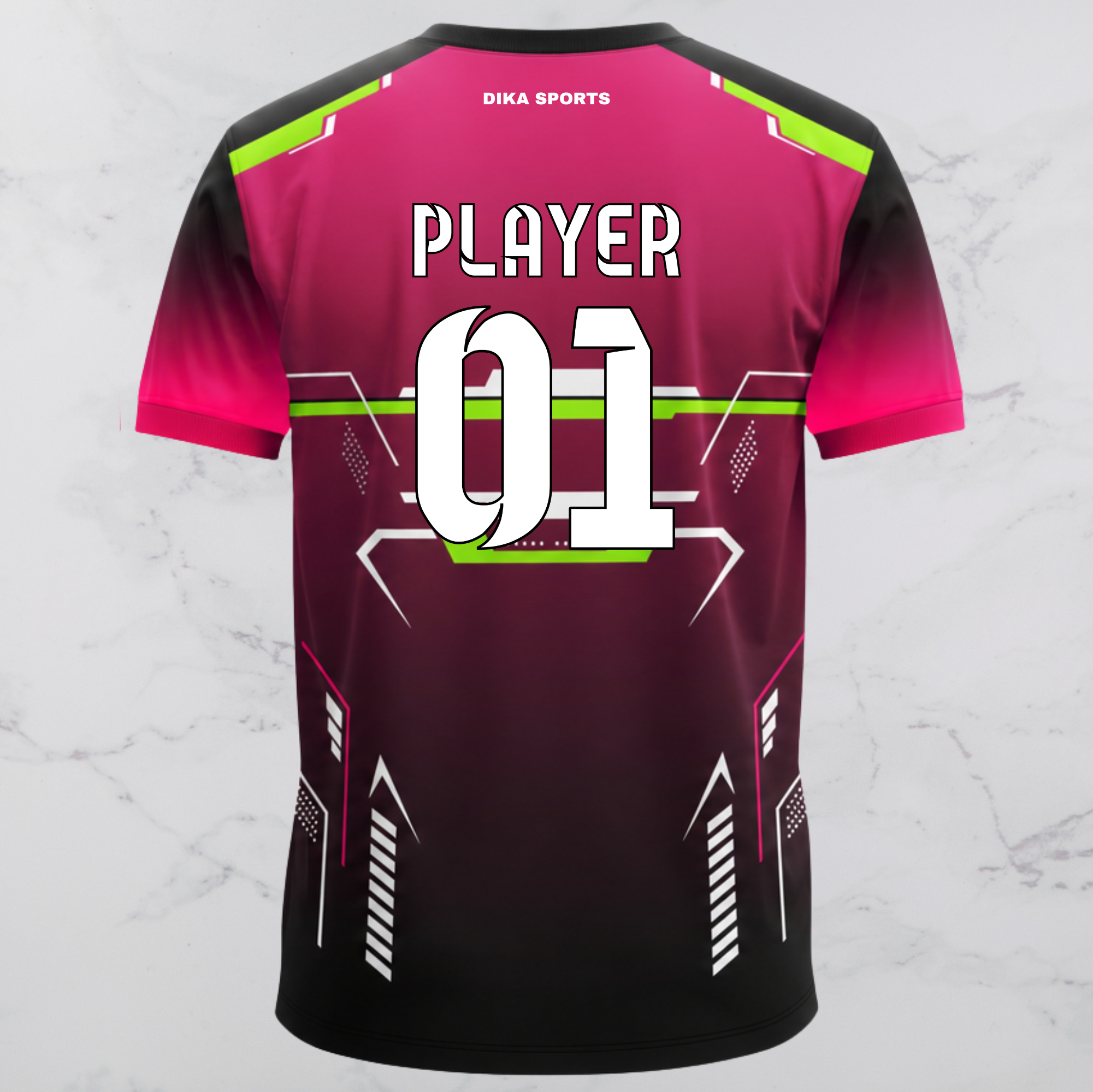 DIKA SPORTS Custom Cricket Jersey Round Neck | Cricket T-Shirt with Name | Breathable Team Jersey | Personalized Sports Wear