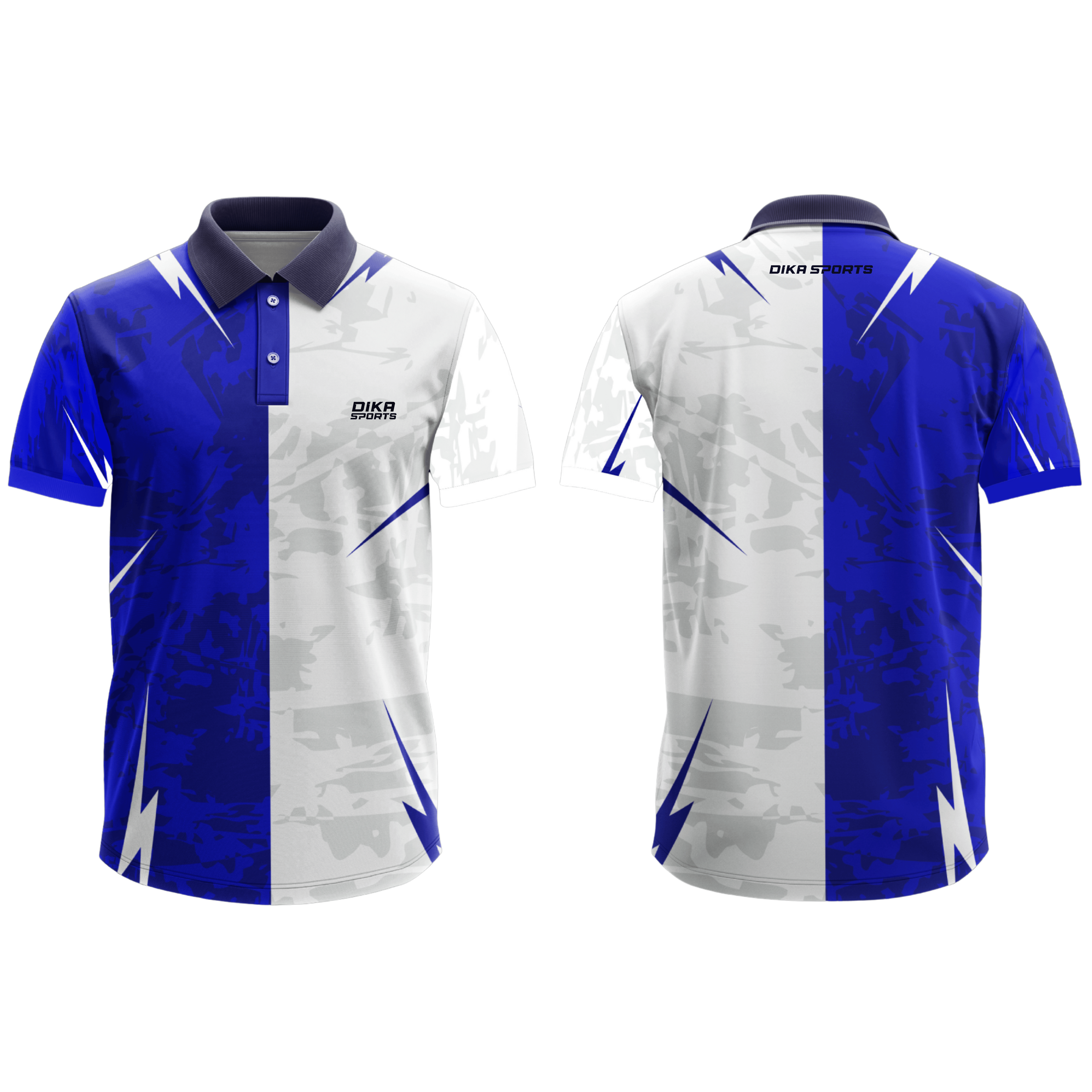 DIKA SPORTS Team Cricket Jersey for Men Moisture Wicking Cricket T-Shirt with Collar UV Protection