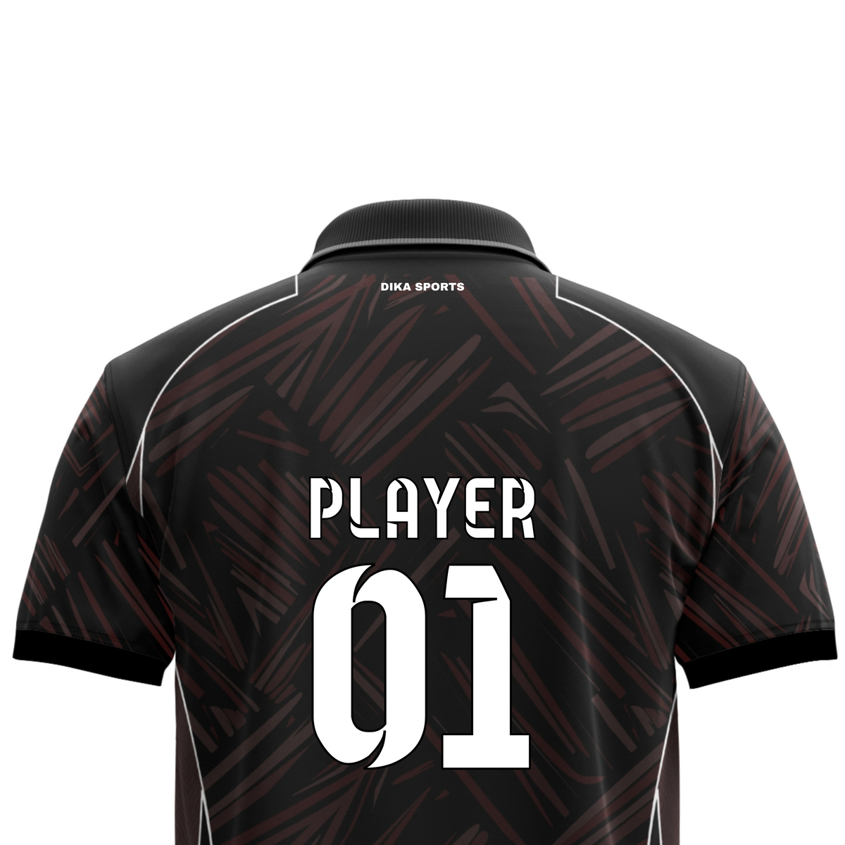 Dika Sports Men's Cricket Jersey with Name and Number | Collar Neck Cricket T-Shirt | Custom Cricket Jersey | Quick-Dry Sports Wear