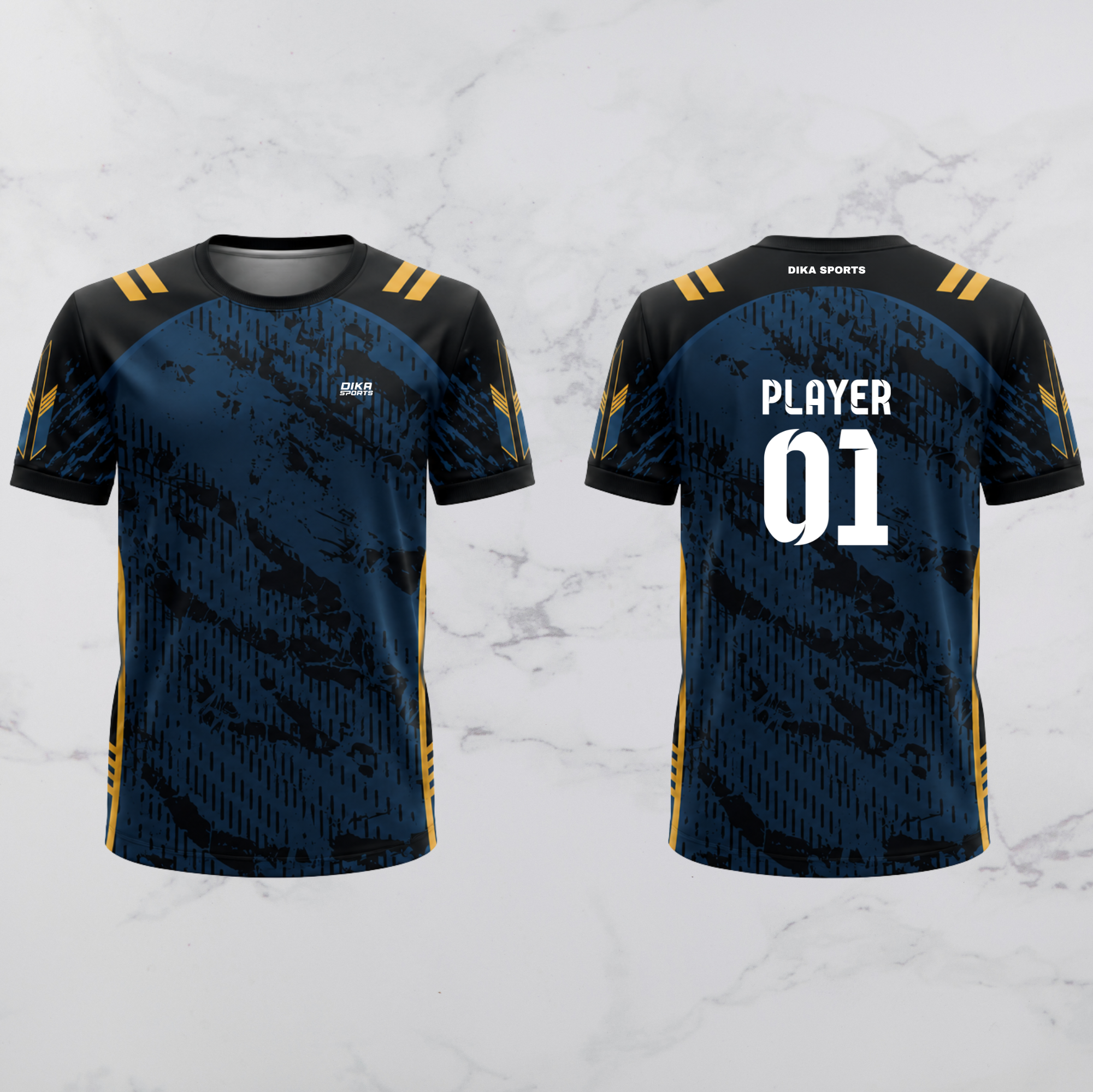 DIKA SPORTS Round Neck Cricket Jersey for Men | Custom Name & Logo Cricket T-Shirt | Team Cricket Jersey | Quick Dry Fabric