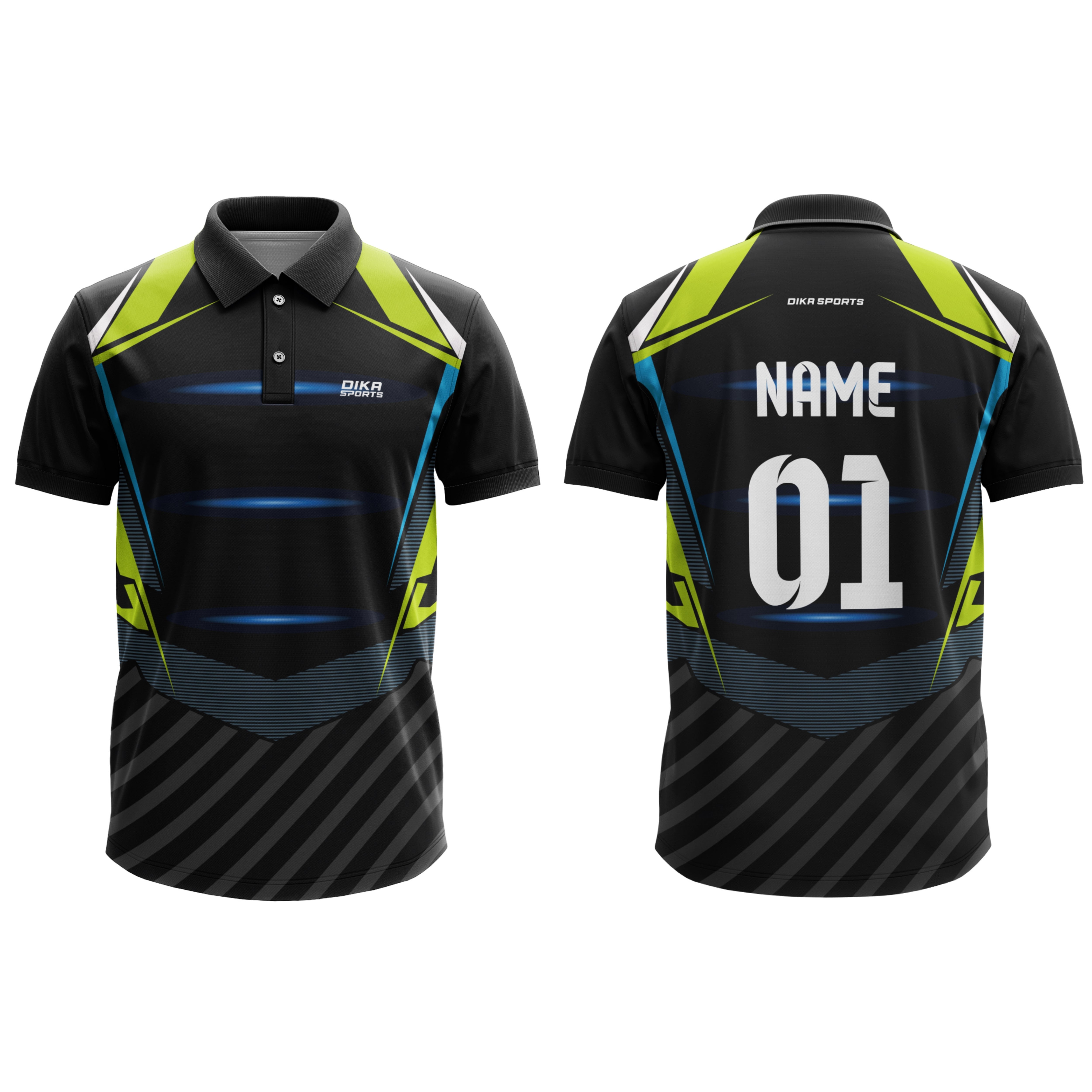Custom Name Number Team Jersey Black Neon