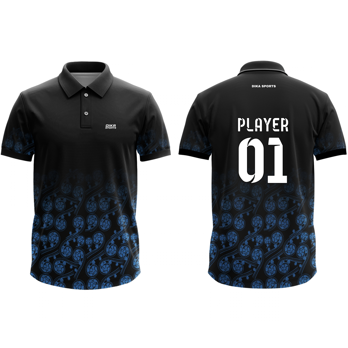 Dika Sports Cricket Jersey for Men | Custom Printed Cricket Jersey with Name | Cricket Jersey with Collar | Lightweight Sports T-Shirt