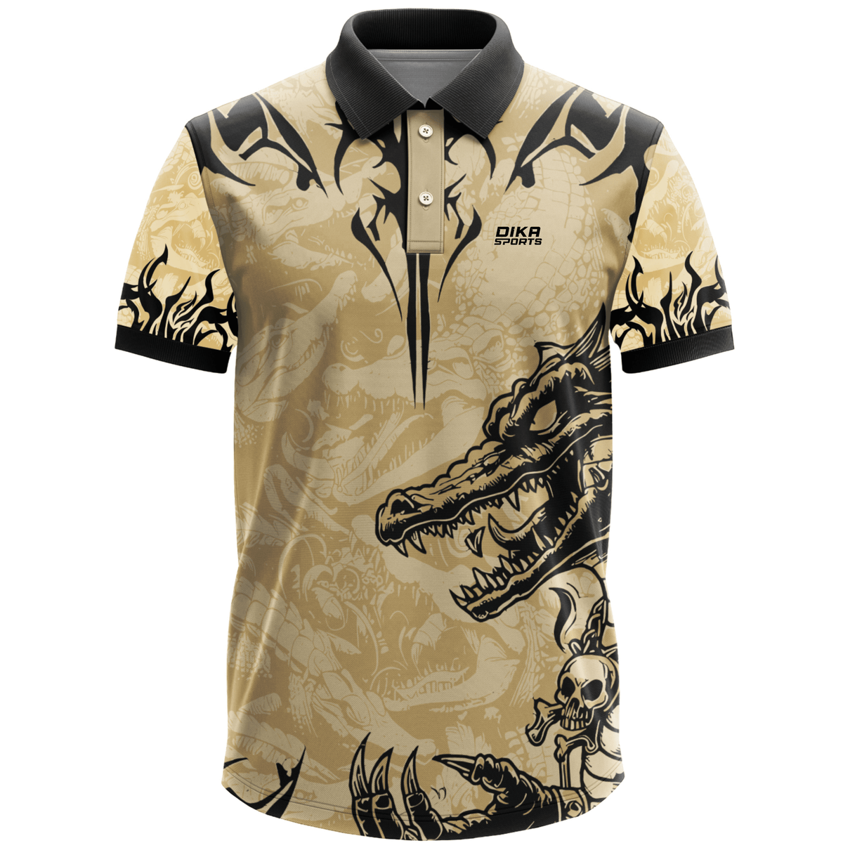 Lightweight wild printed Cricket Collar Neck T-Shirt for Men – Quick Dry Breathable Activewear Jersey for local sports