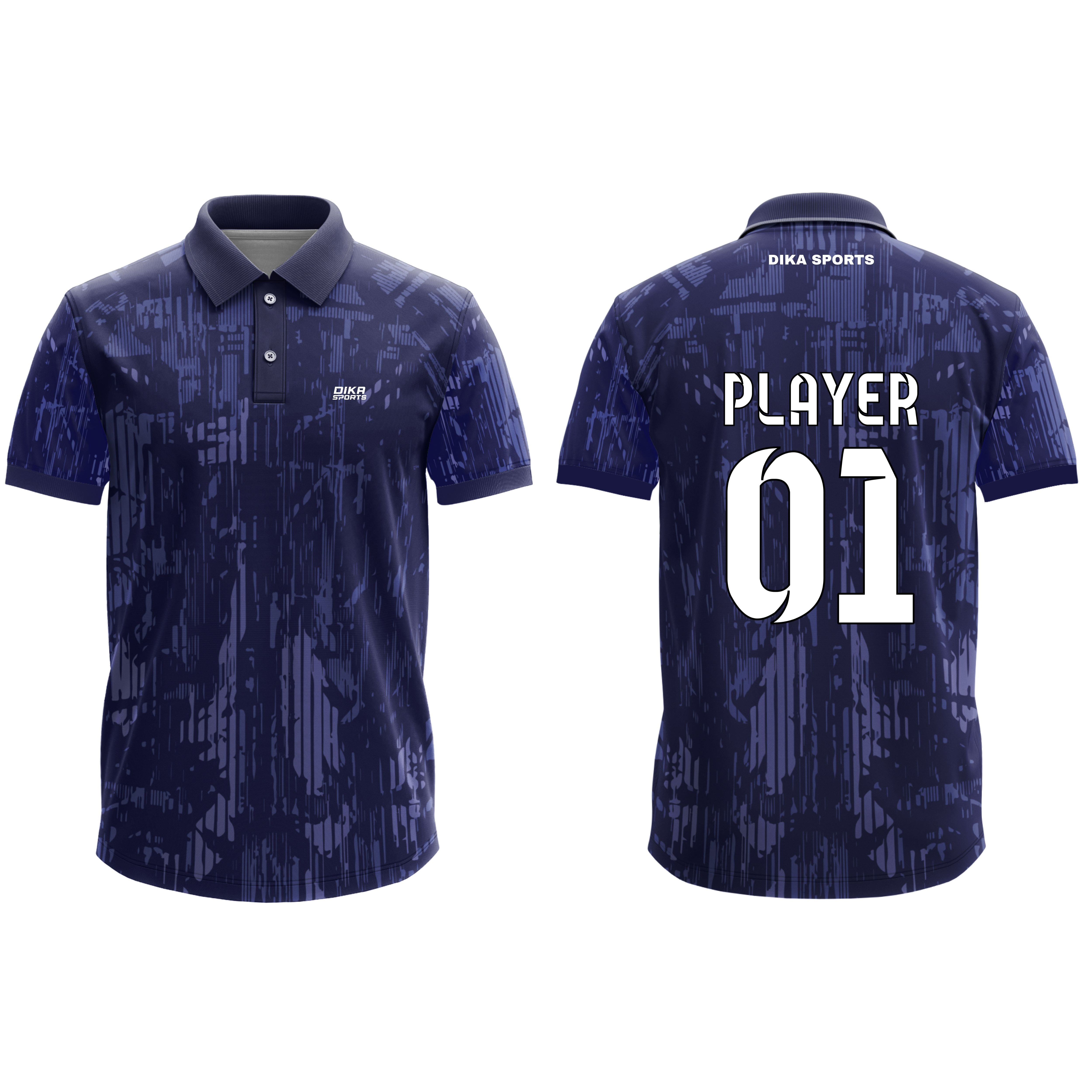 Dika Sports Team Cricket Jersey Set Moisture Wicking & Stretchable Sportswear