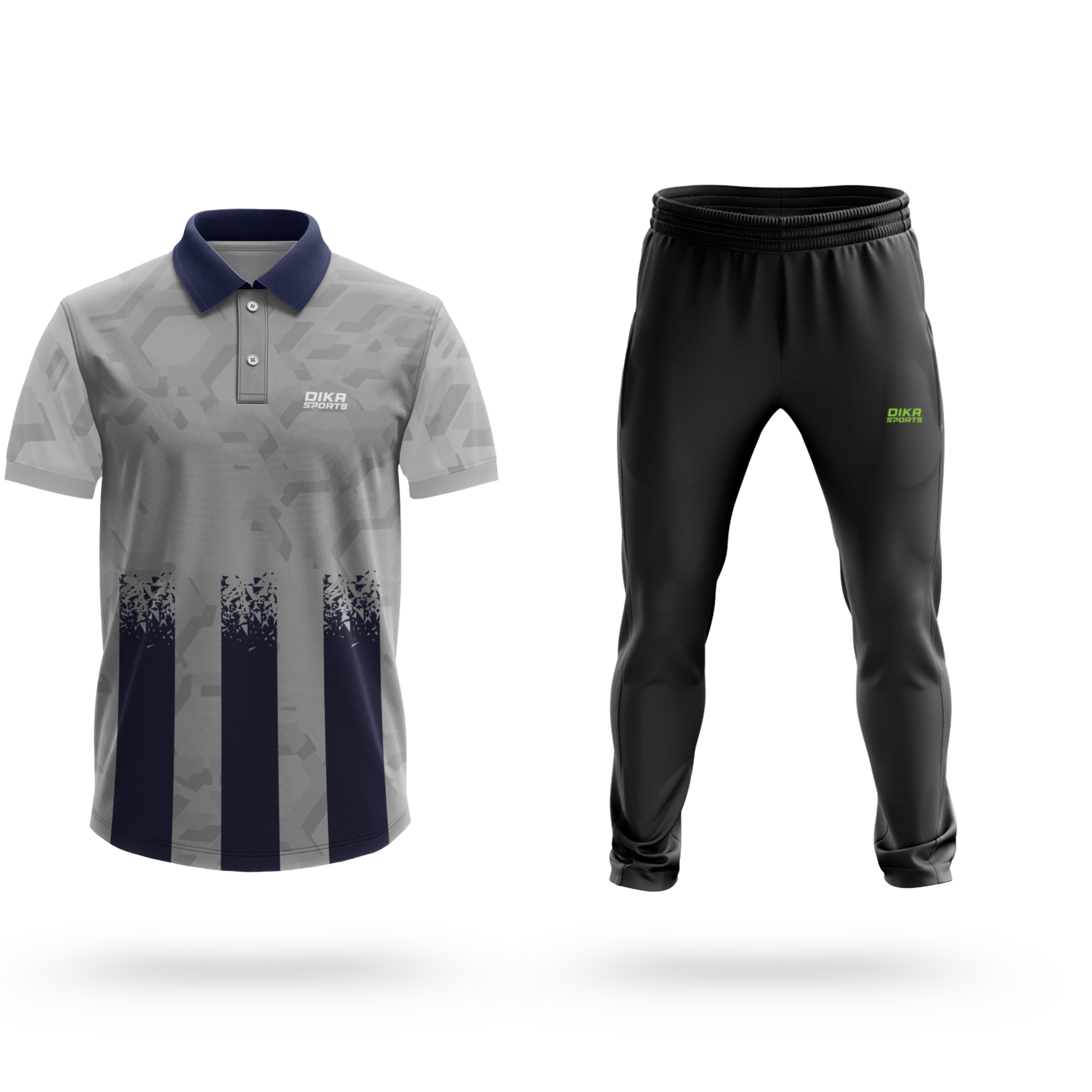 Dika Sports Custom replica jersey cricket tshirt cricket uniform for menblack tshirt customized trackpant - Pack of 2