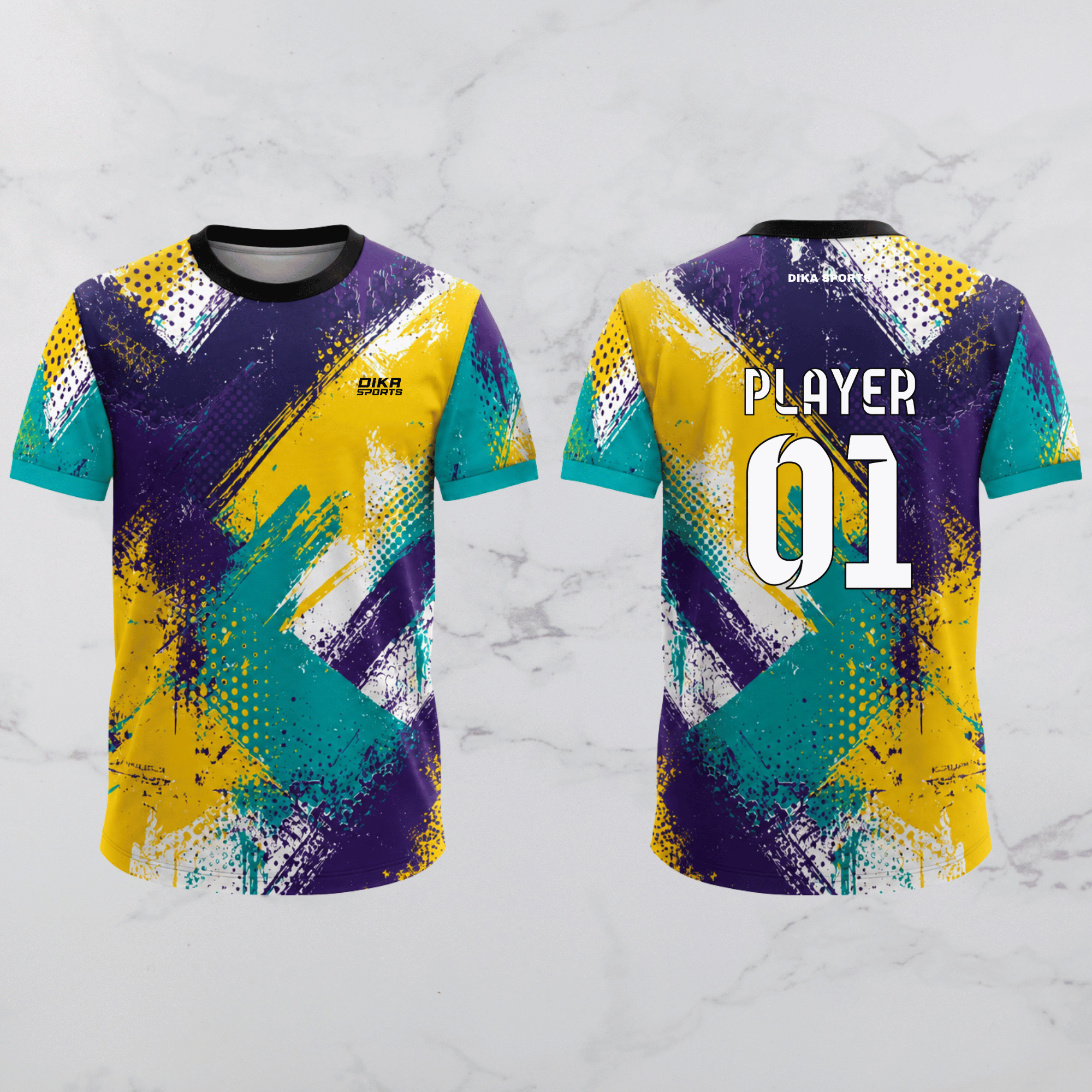 Dika Sports Cricket Jersey with Name | Personalized Round Neck Cricket Jersey for Teams and Fans