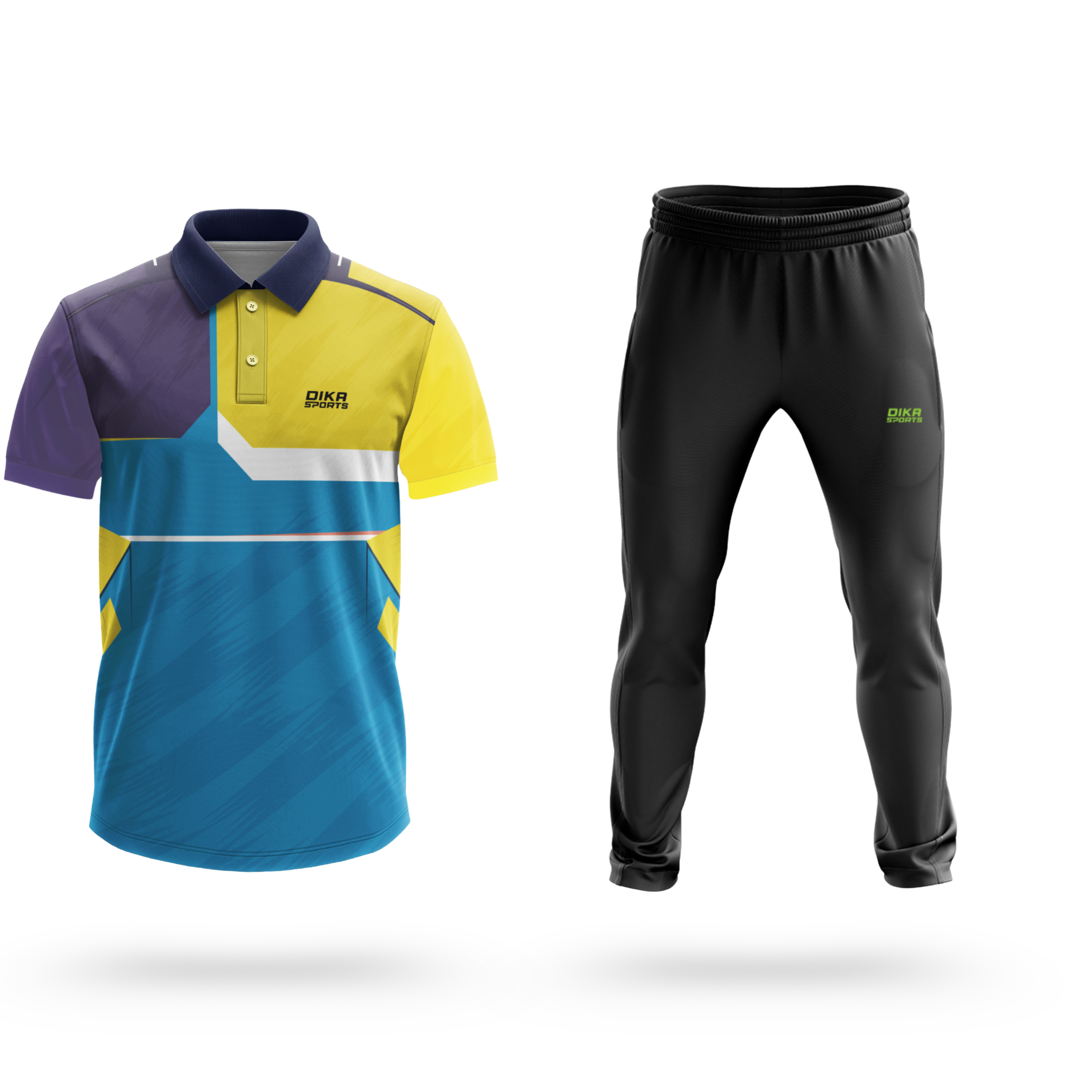 Dika Sports Personalized sportswear Cricket t-shirt with name india t20 jersey 2024 kidsblack t shirt stylish trackpant - Pack of 2