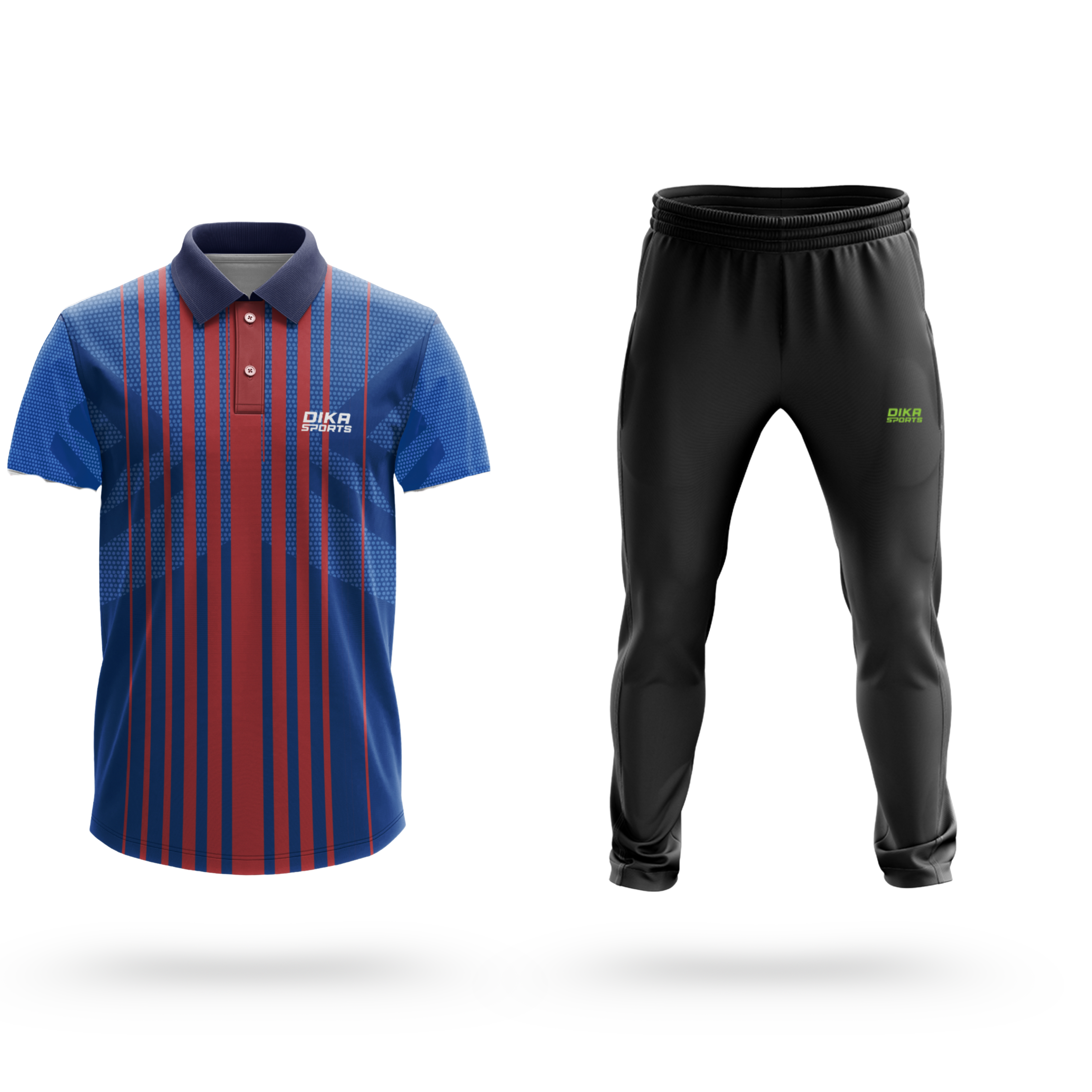 Dika Sports Personalized sportswear Cricket t-shirt team colors indian jersey 2024mala quick dry pant - Pack of 2