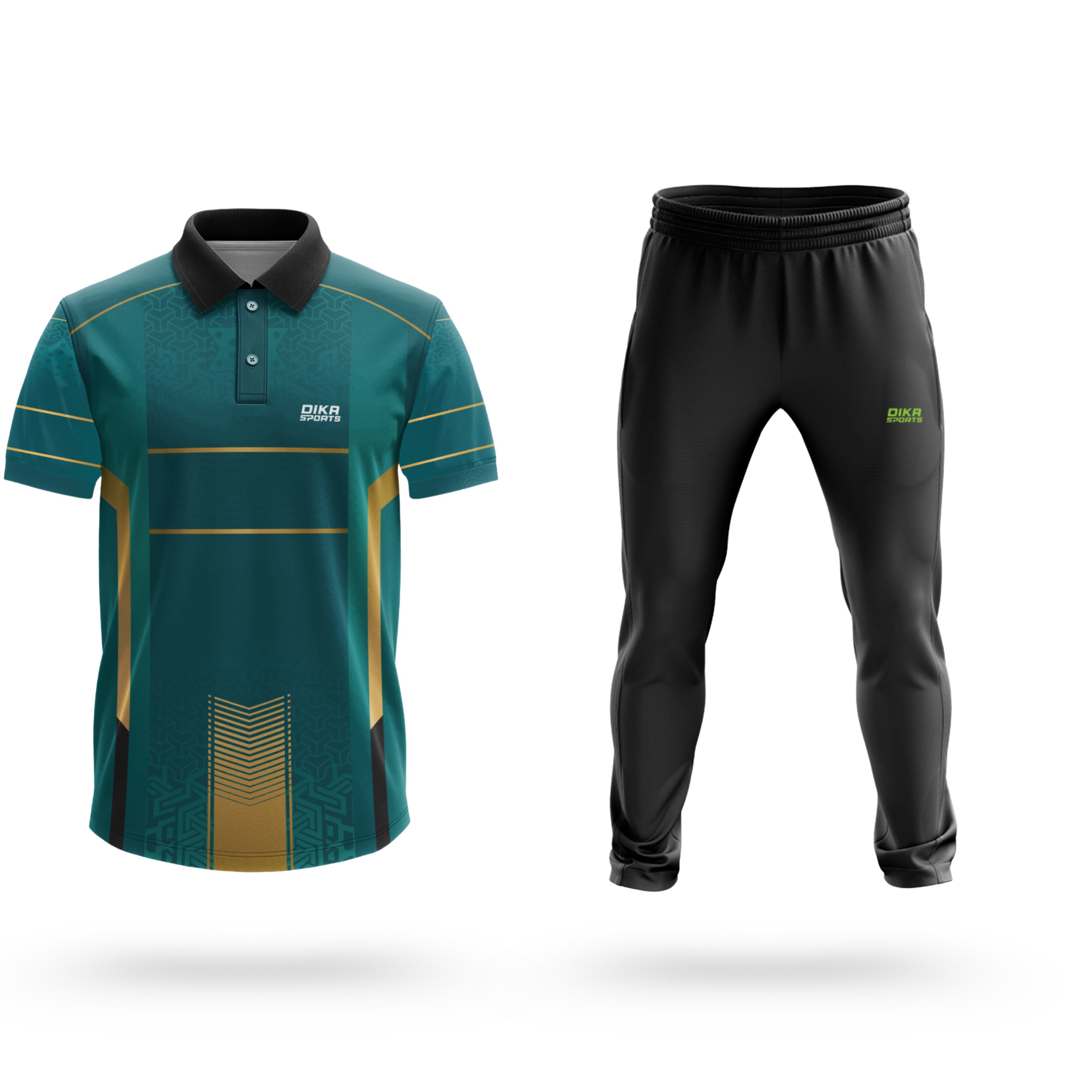 Dika Sports Custom jersey embroidery Cricket t-shirt set cricket shirtsports t shirts for men comfortable trackpant - Pack of 2