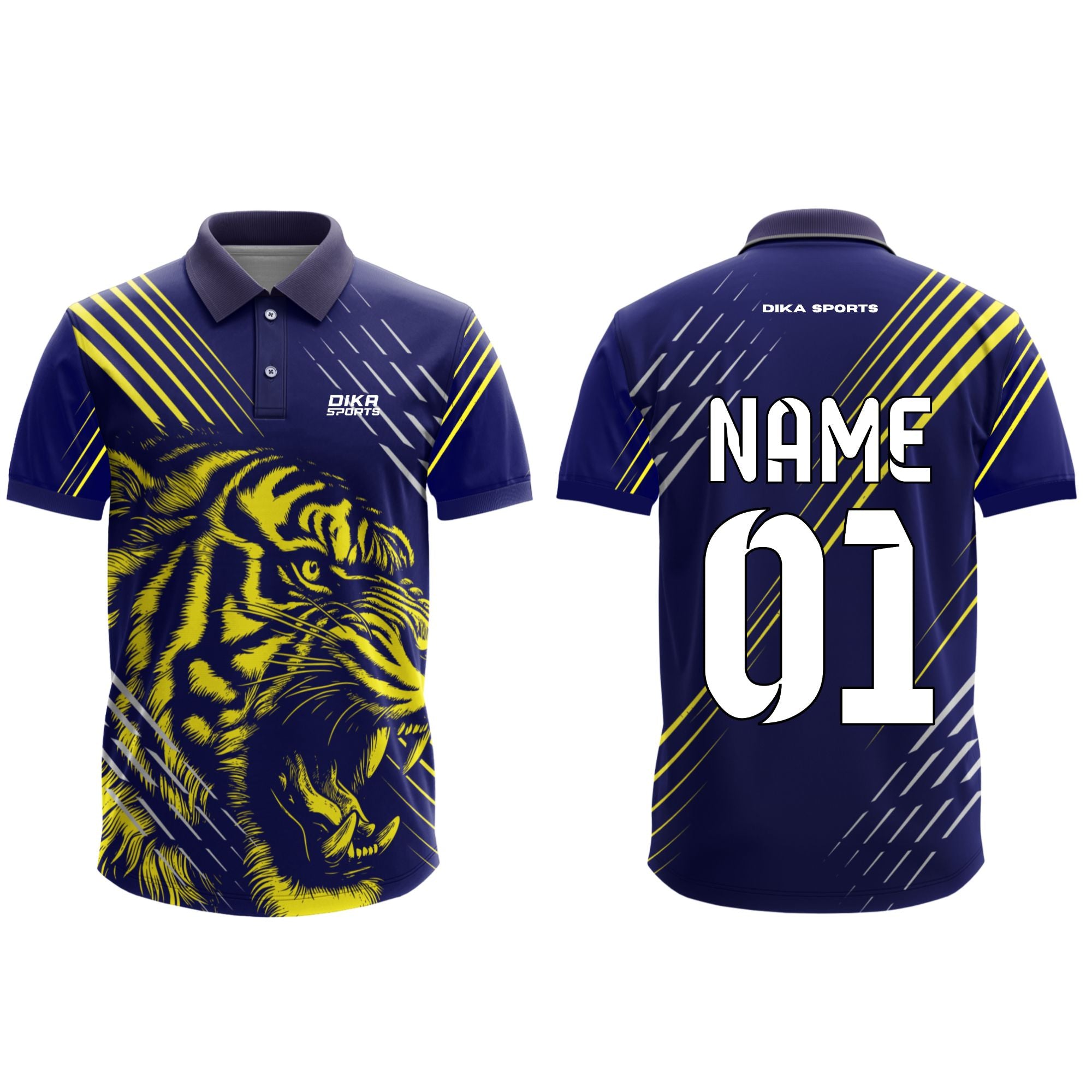 DIKA SPORTS Team Cricket Jersey with Custom Name Printing