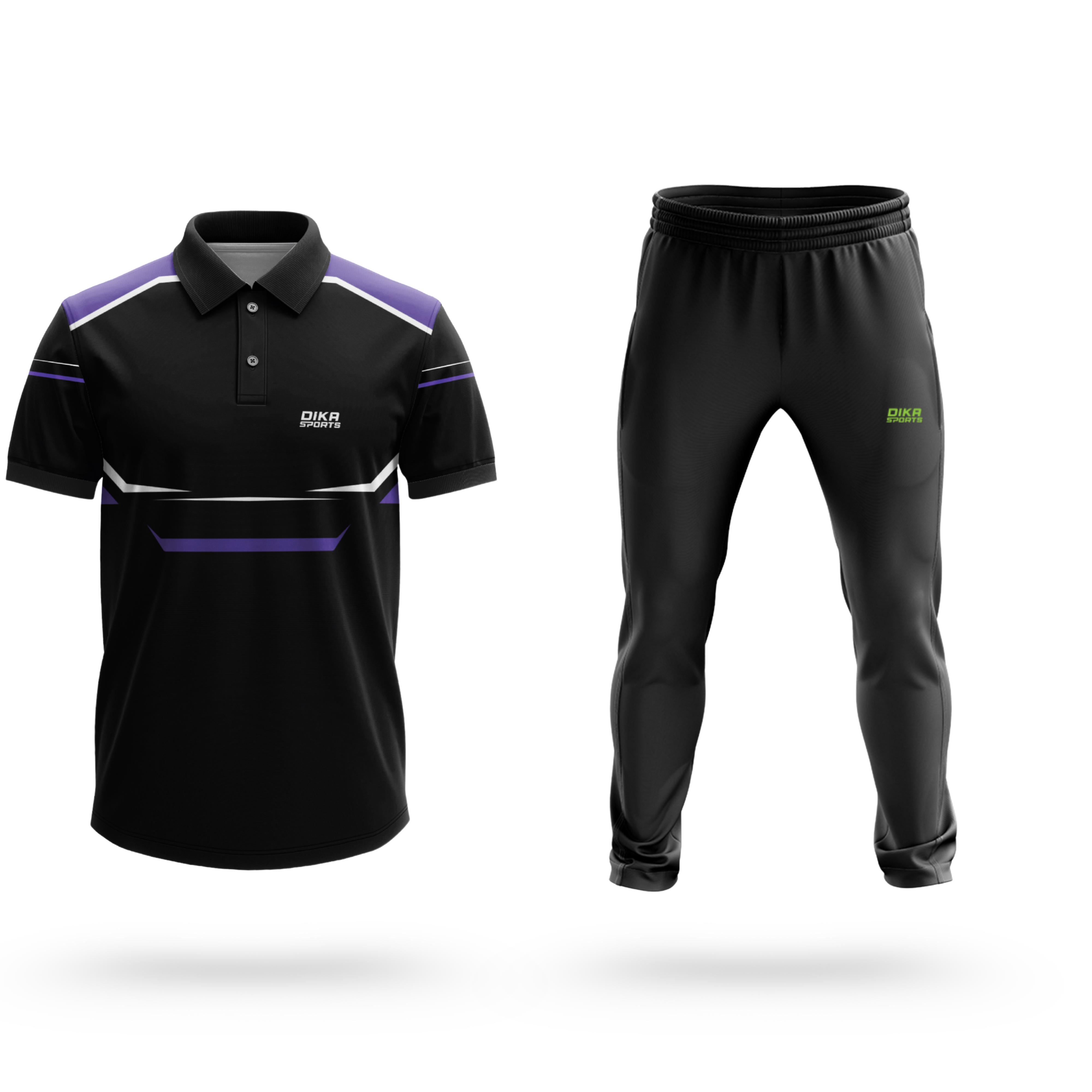 Dika Sports Custom name apparel Cricket t-shirt with collar sports wear for mendryfit tshirt for men gym lower for men - Pack of 2