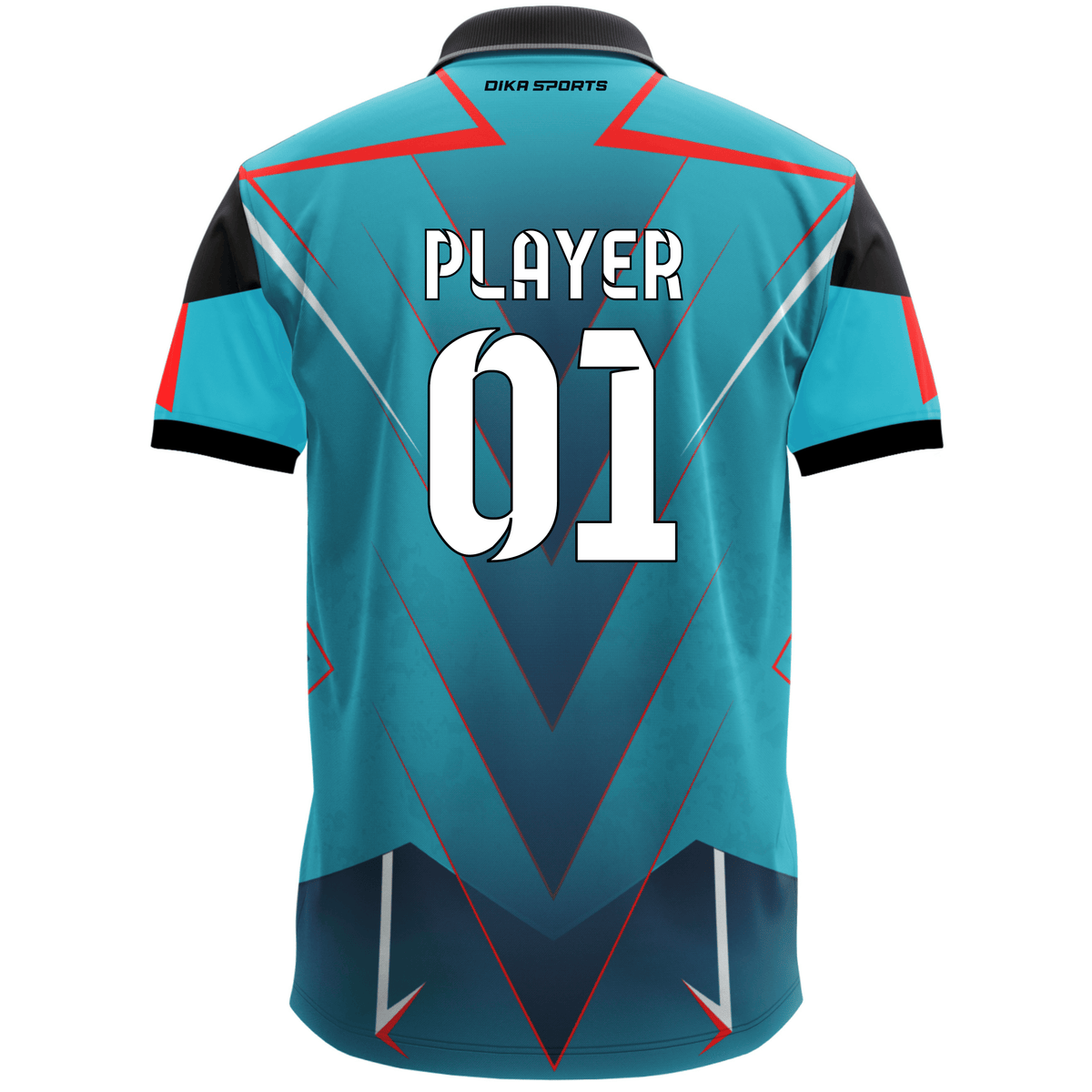 DIKA SPORTS Dri-Fit Cricket Jersey for Men – Custom Printed Polo Sportswear Blue Jersey For Local Sports