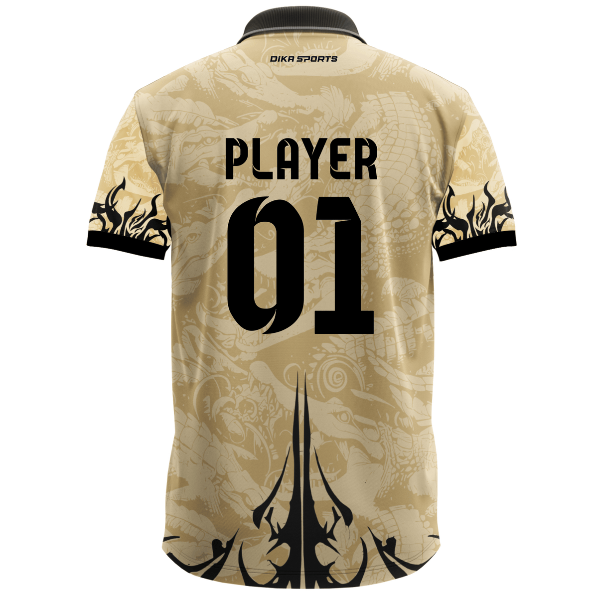 Stylish Wild Print Custom Cricket Polo Jersey for Men with Printed Team Logo and Personalized Player Name by Dika Sports