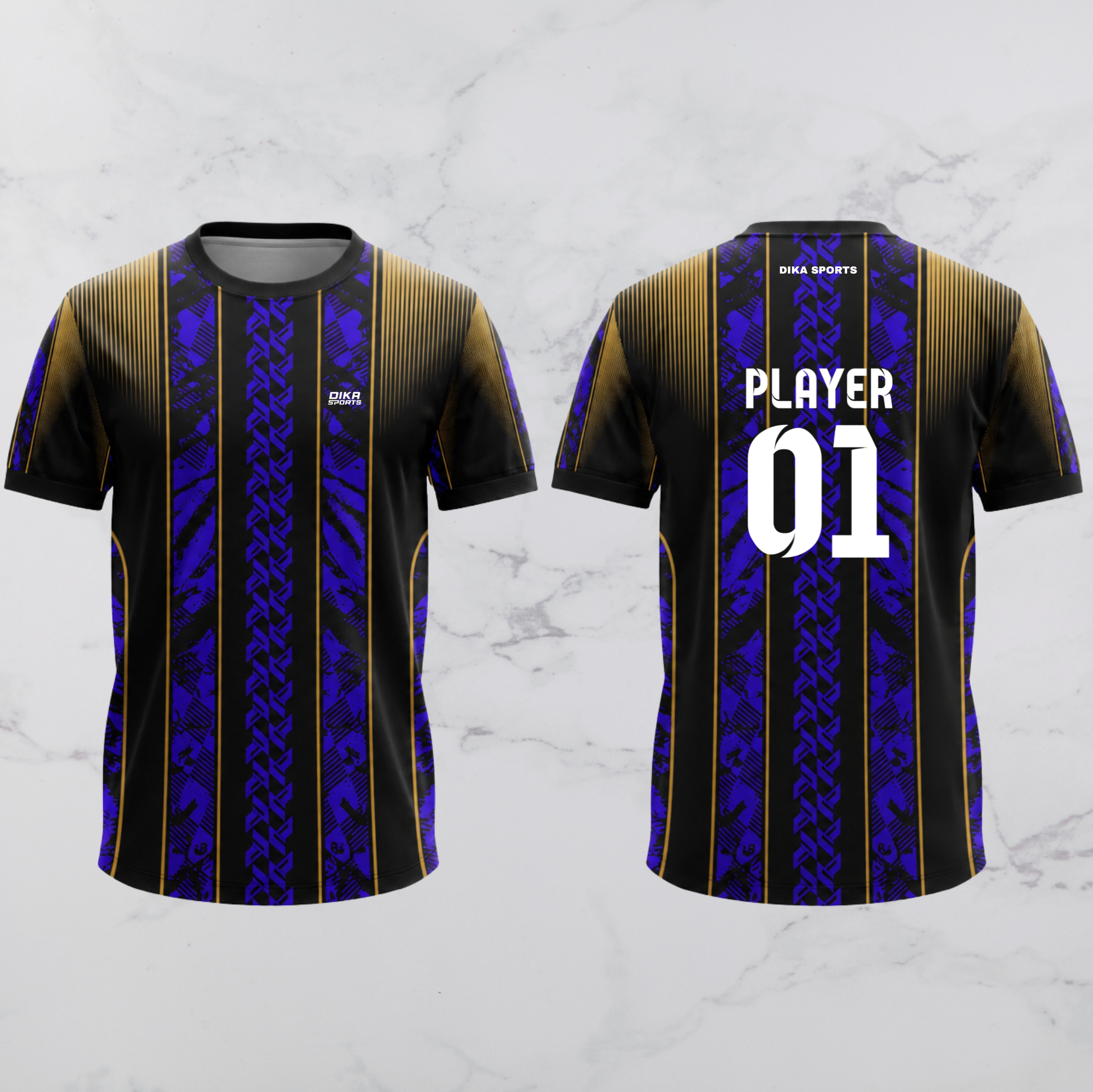 DIKA SPORTS Custom Round Neck Cricket Jersey with Name & Logo | Personalized Team Cricket T-Shirt for Men, Kids & Fans