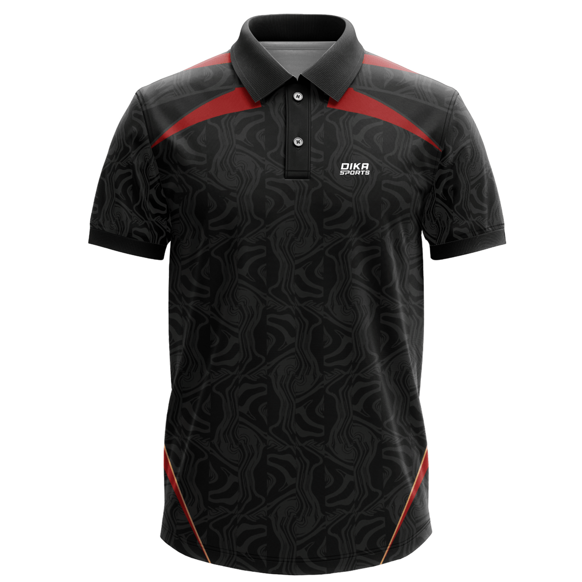 DIKA SPORTS Stylish Cricket Jersey for Men – Printed Collar Neck Polo Sportswear