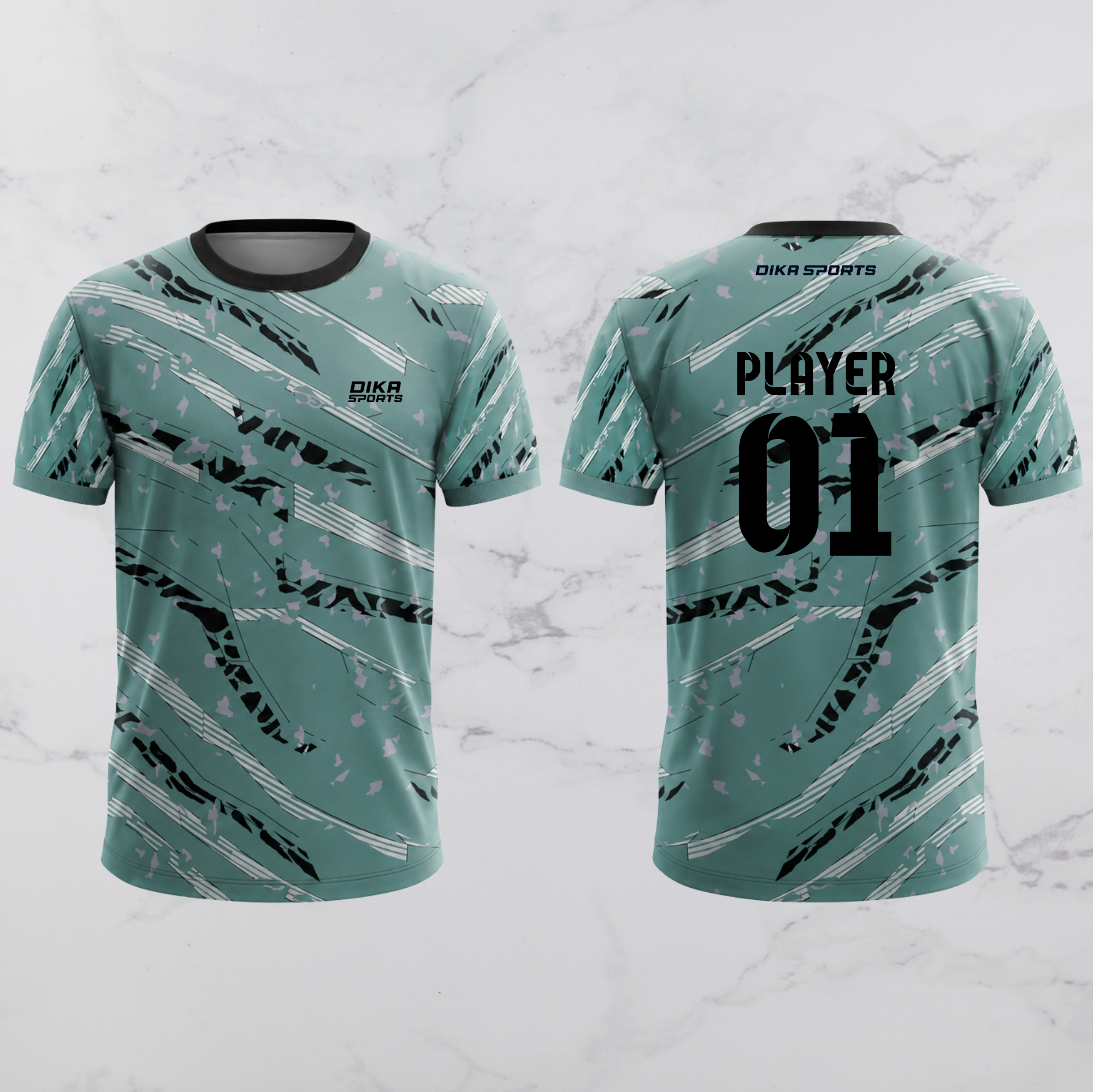 DIKA SPORTS Round Neck Custom Cricket Jersey with Name | Personalized Team Cricket Jersey for Men, Kids & Adults | Breathable Quick-Dry Sports T-Shirt