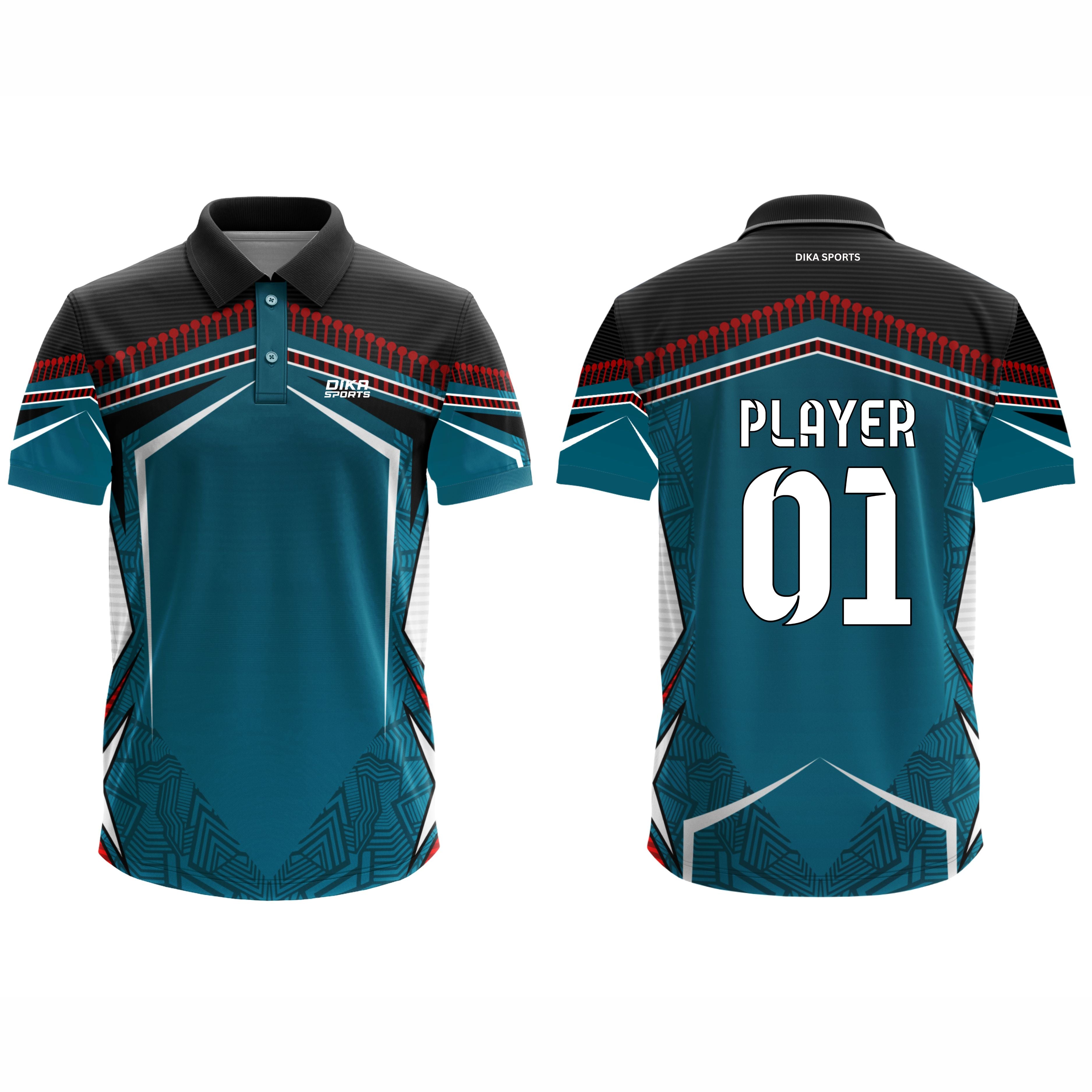Dika Sports Custom Cricket T-Shirt with Name  Breathable Quick-Dry Jersey