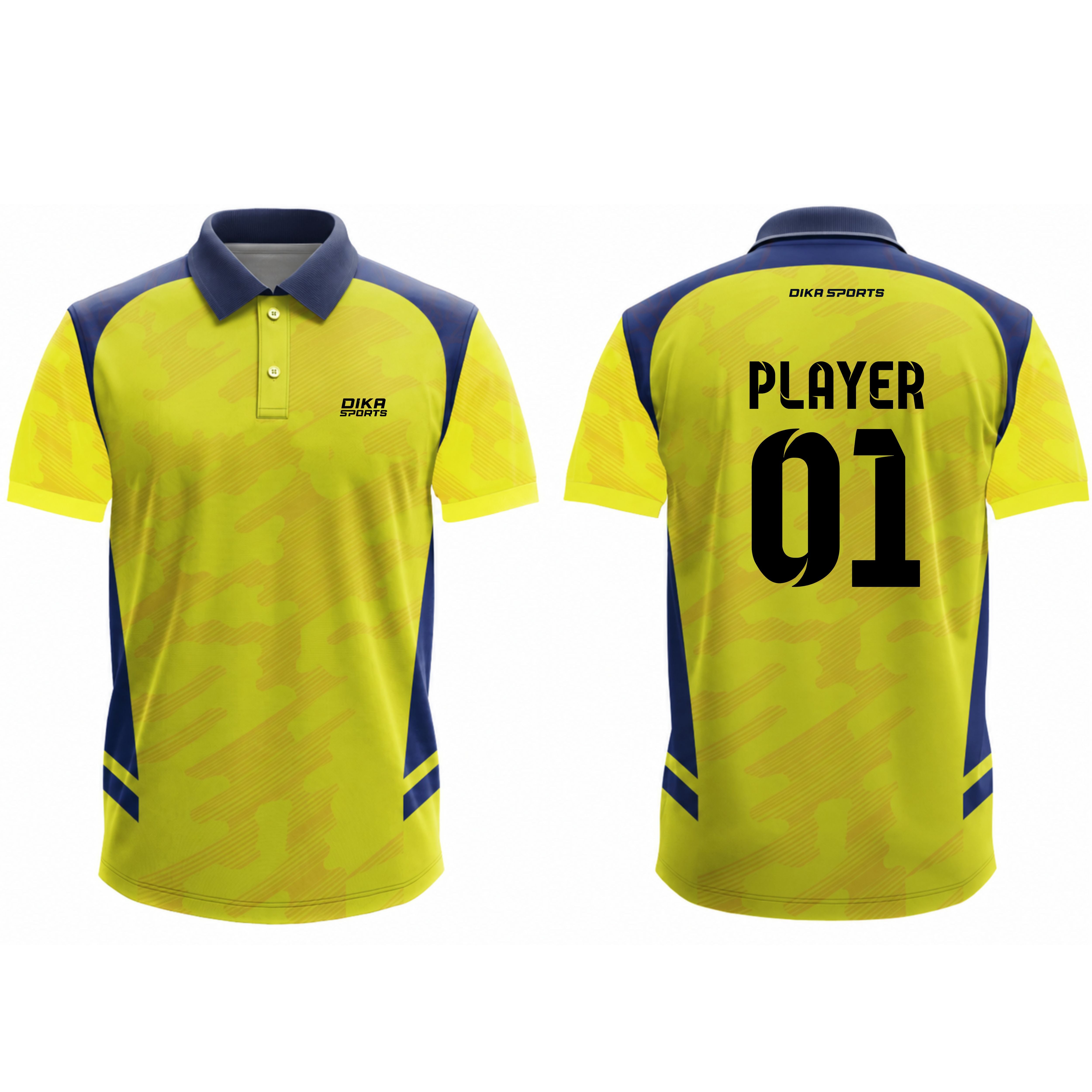 DIKA SPORTS Cricket Jersey for Men Custom Name and Logo Breathable Cricket Jersey