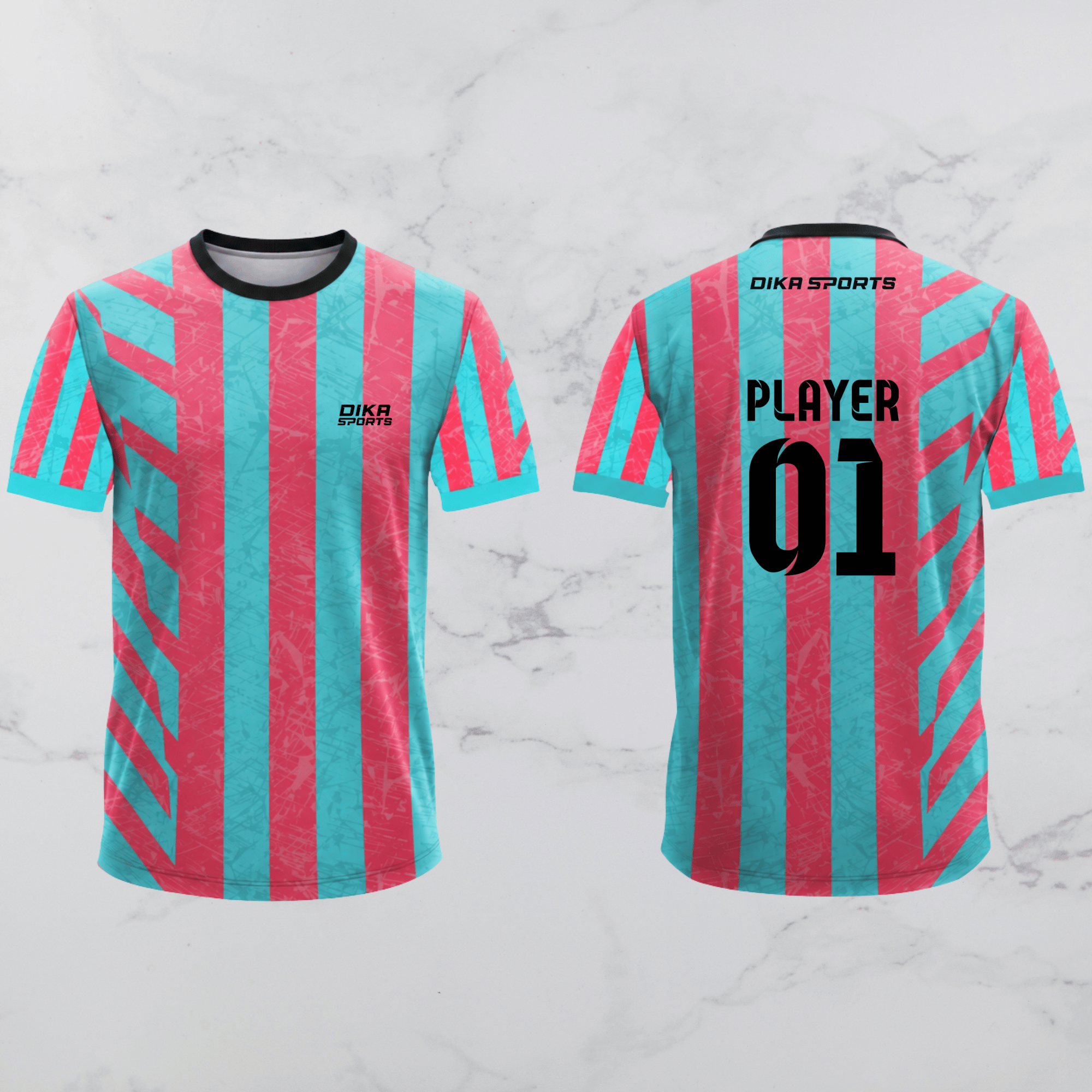 Dika Sports Round Neck Custom Cricket Jersey for Men & Kids with Name, Number and Team Logo | Breathable Quick Dry Jersey